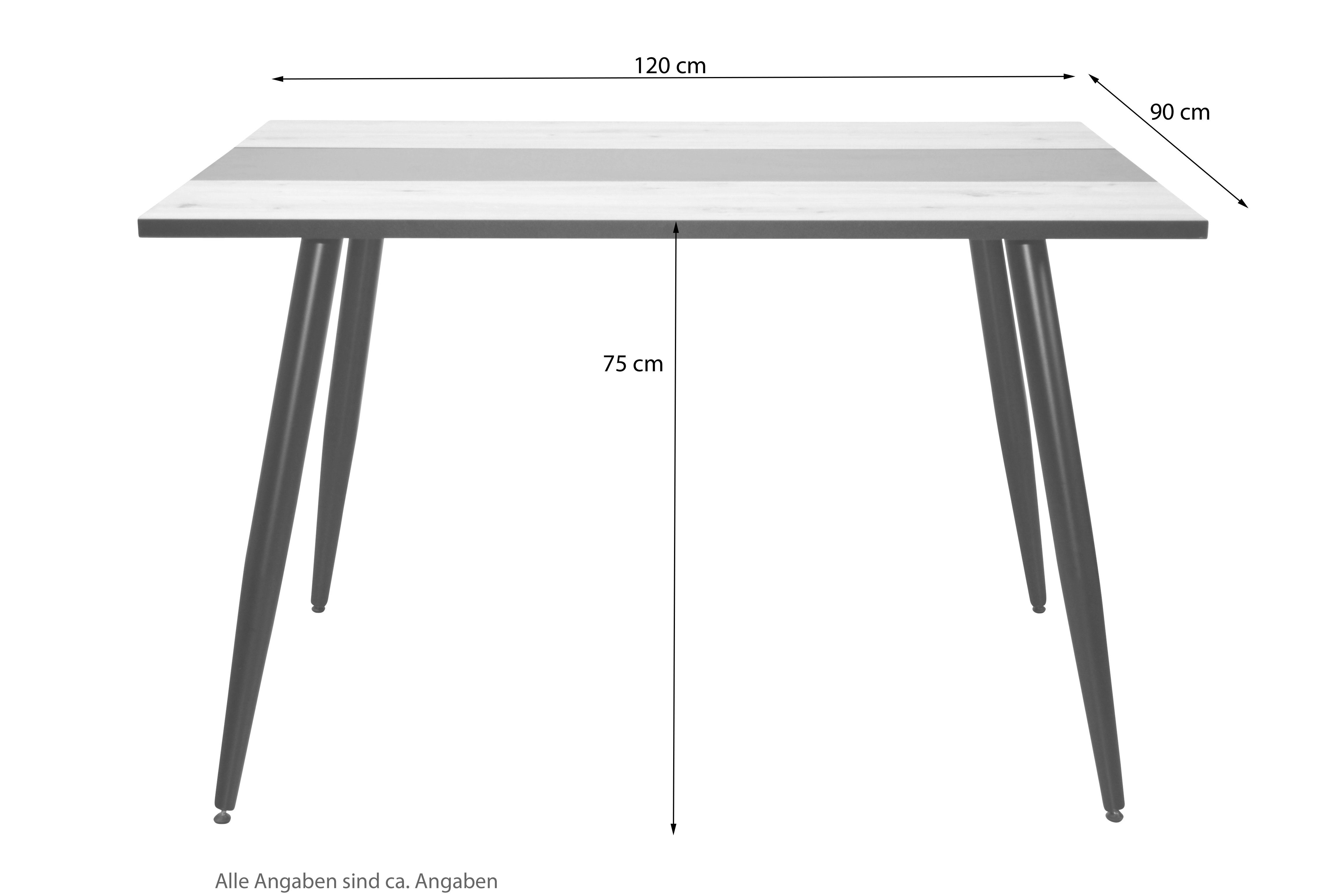moebel-direkt-online Esstisch mit Faro, Mittelplatte einer schwarzen Tischplatte