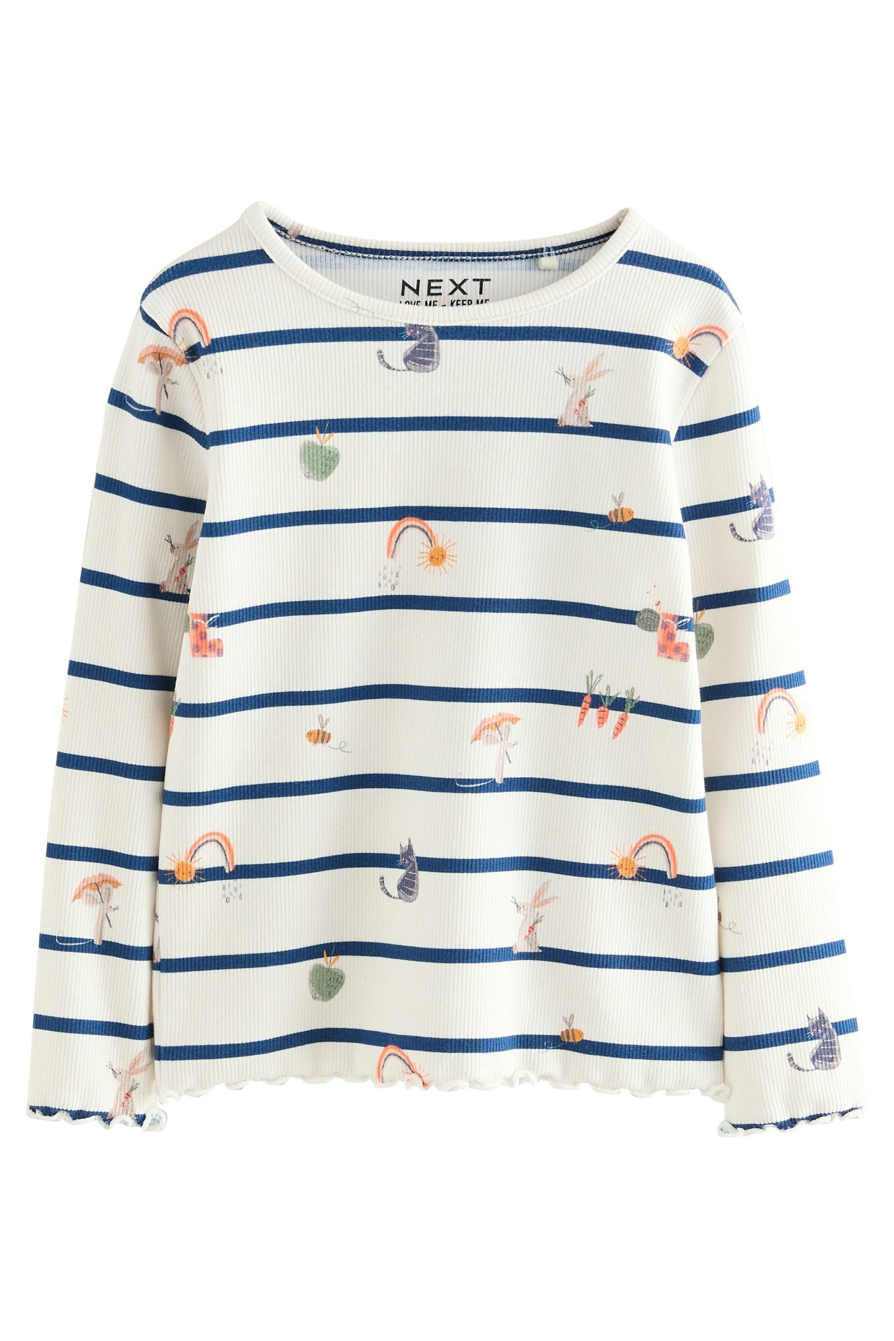 Next Blusenshirt Geripptes Langarm-T-Shirt (1-tlg) – Bild 4 von 5