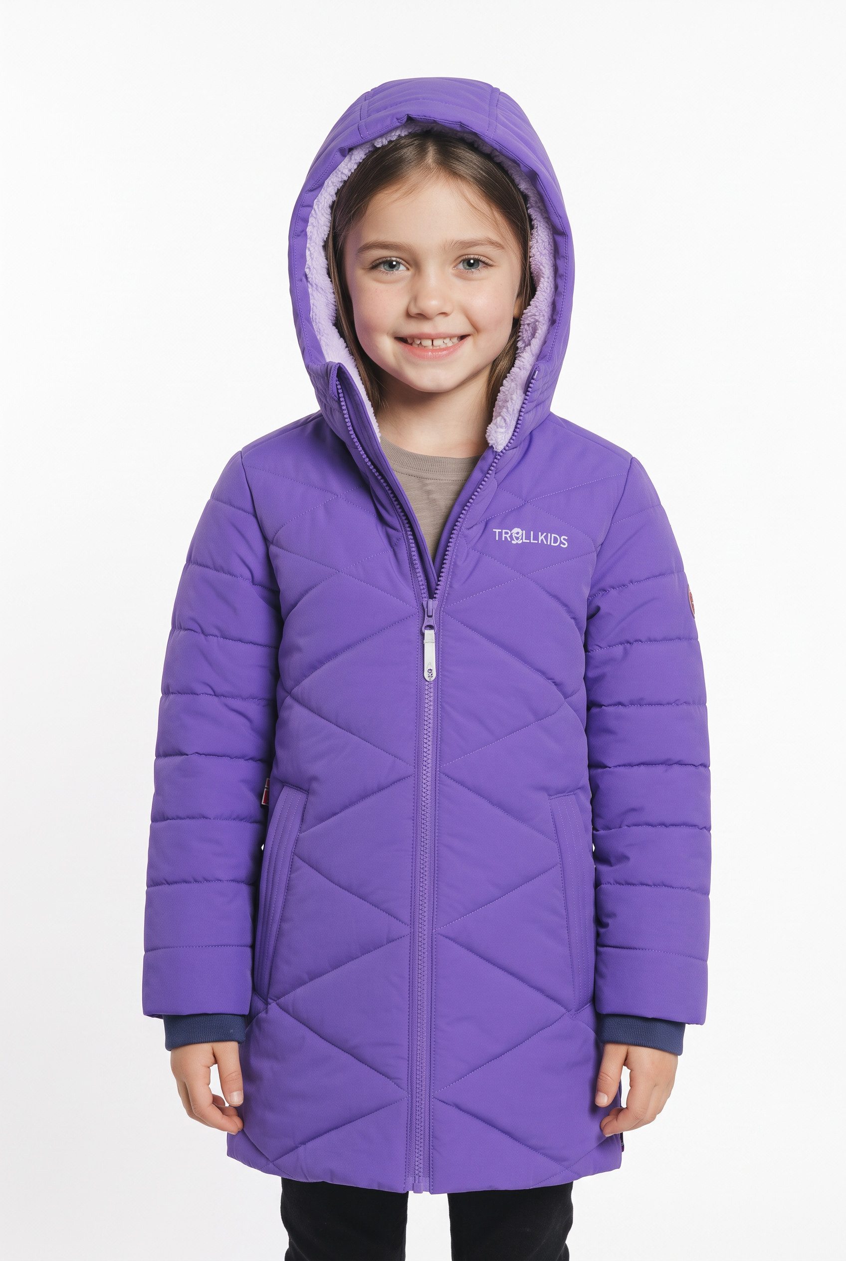TROLLKIDS Funktionsmantel GIRLS BERGEN COAT Funktionsmantel, mit Kapuze, winddicht und wasserabweisend, sportlich
