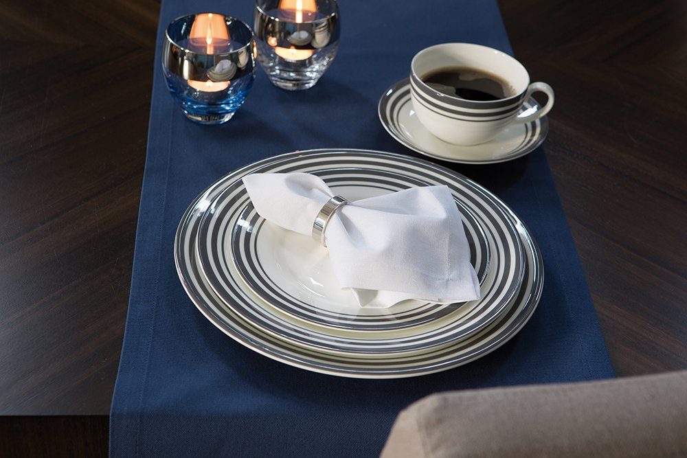 Fink Untertasse Moments, (4 St), Teller Set, Porzellan mit 3 Streifen