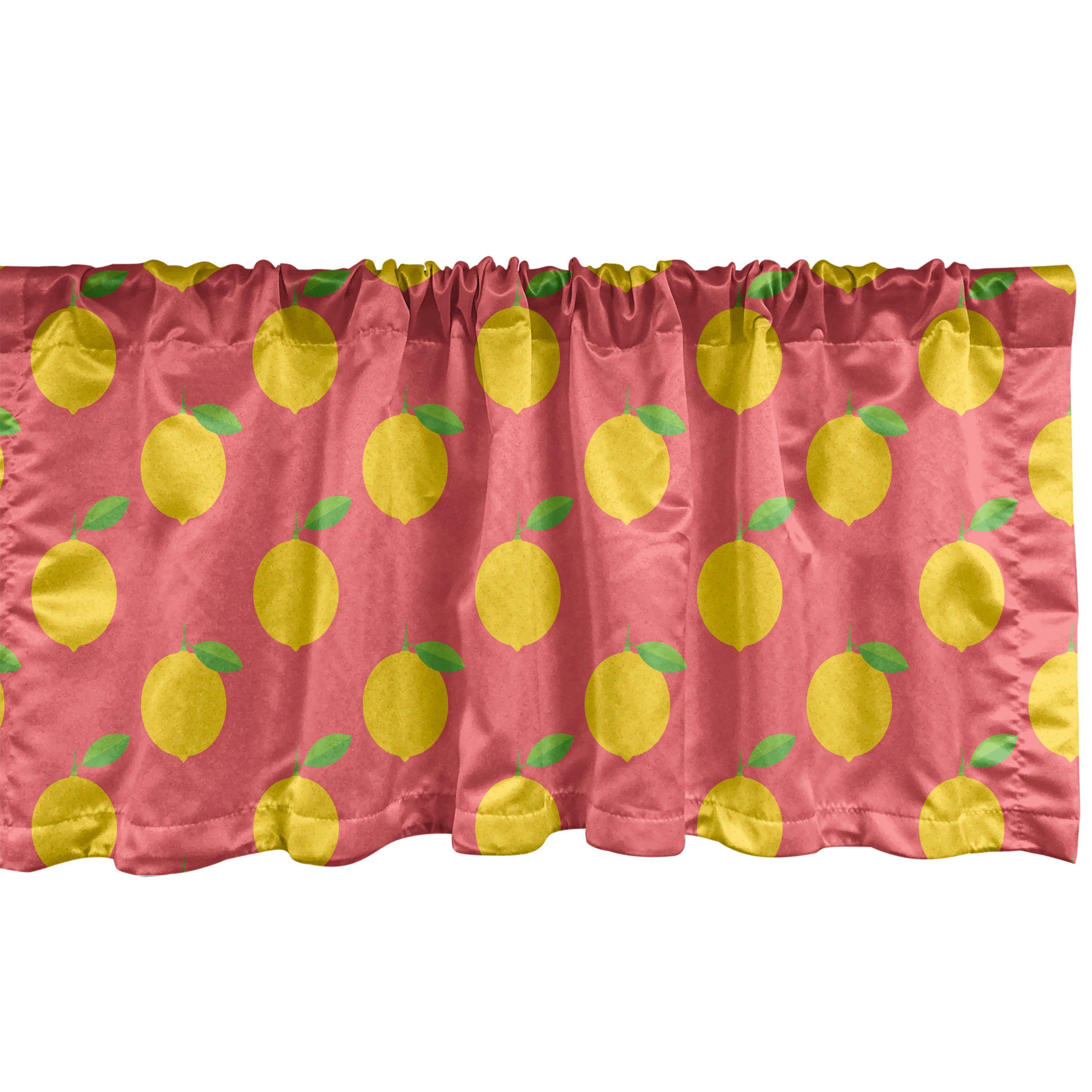 Scheibengardine Vorhang Volant für Küche Schlafzimmer Dekor mit Stangentasche, Abakuhaus, Microfaser, Zitronen Bunte Köstliche Tasty