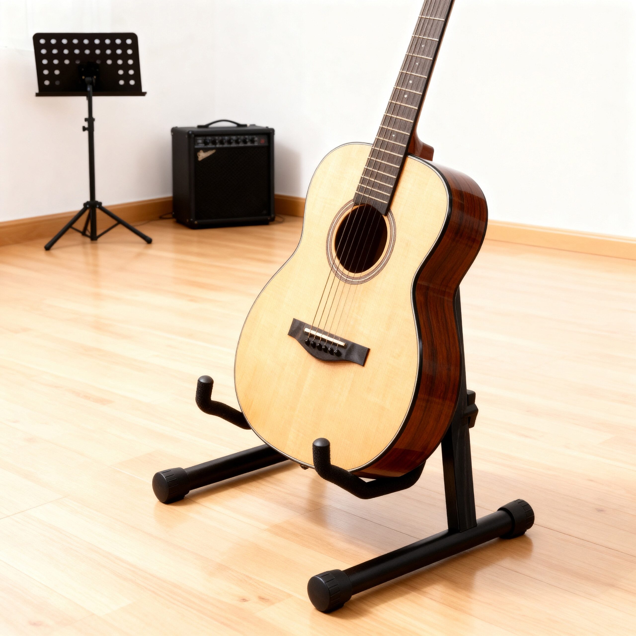 relaxdays Gitarrenständer Faltbarer Gitarrenständer, schwarz