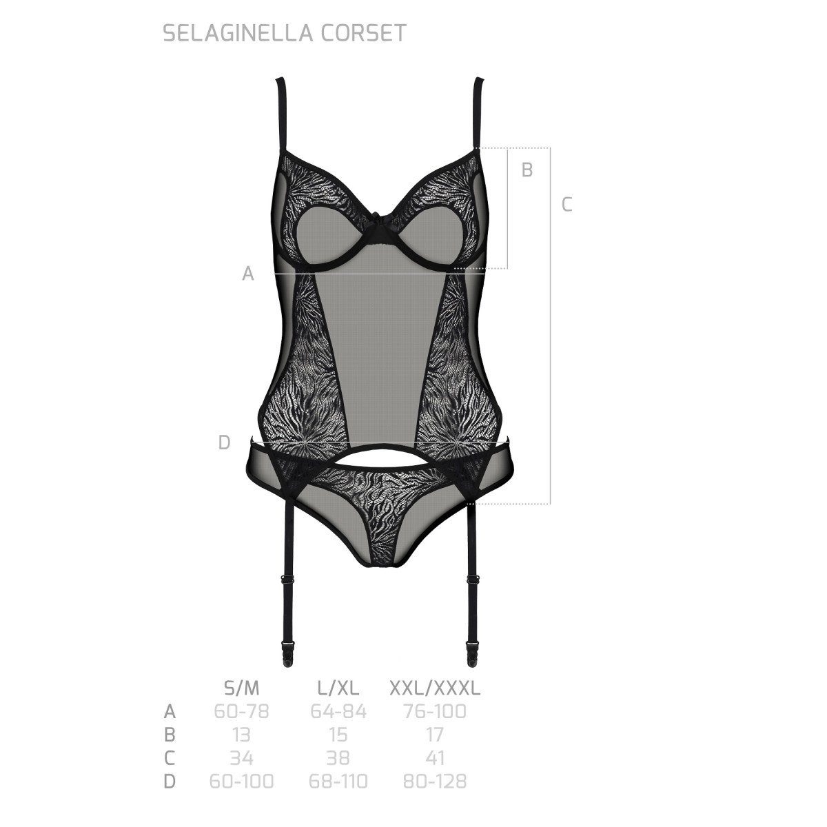 (L/XL,S/M,XXL) & corset thong ECO - Selaginella Passion black PE Collection Eco Corsage