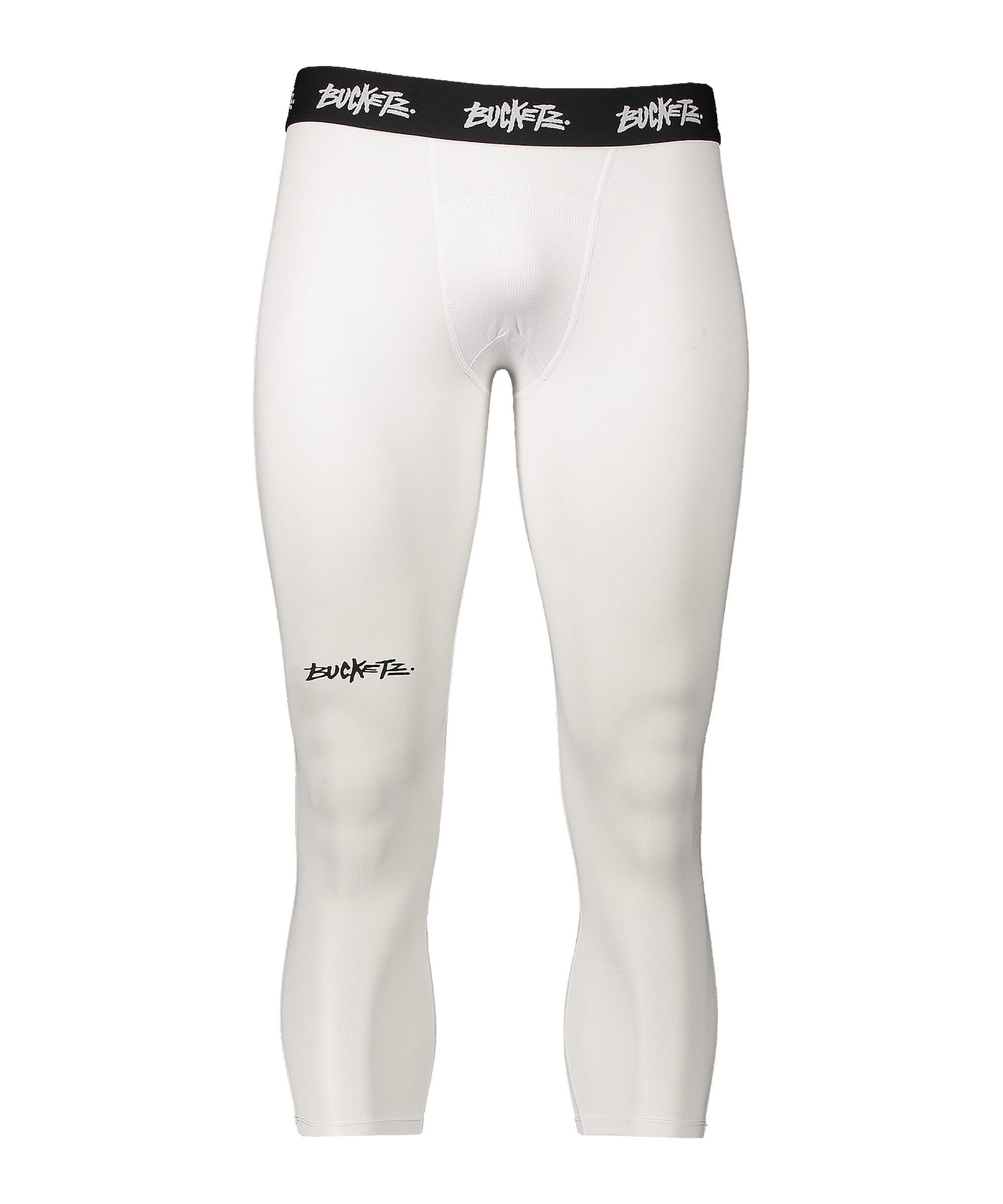Bucketz Jogginghose Bucketz 3/4 Compression Tight Weiß Tights Herren