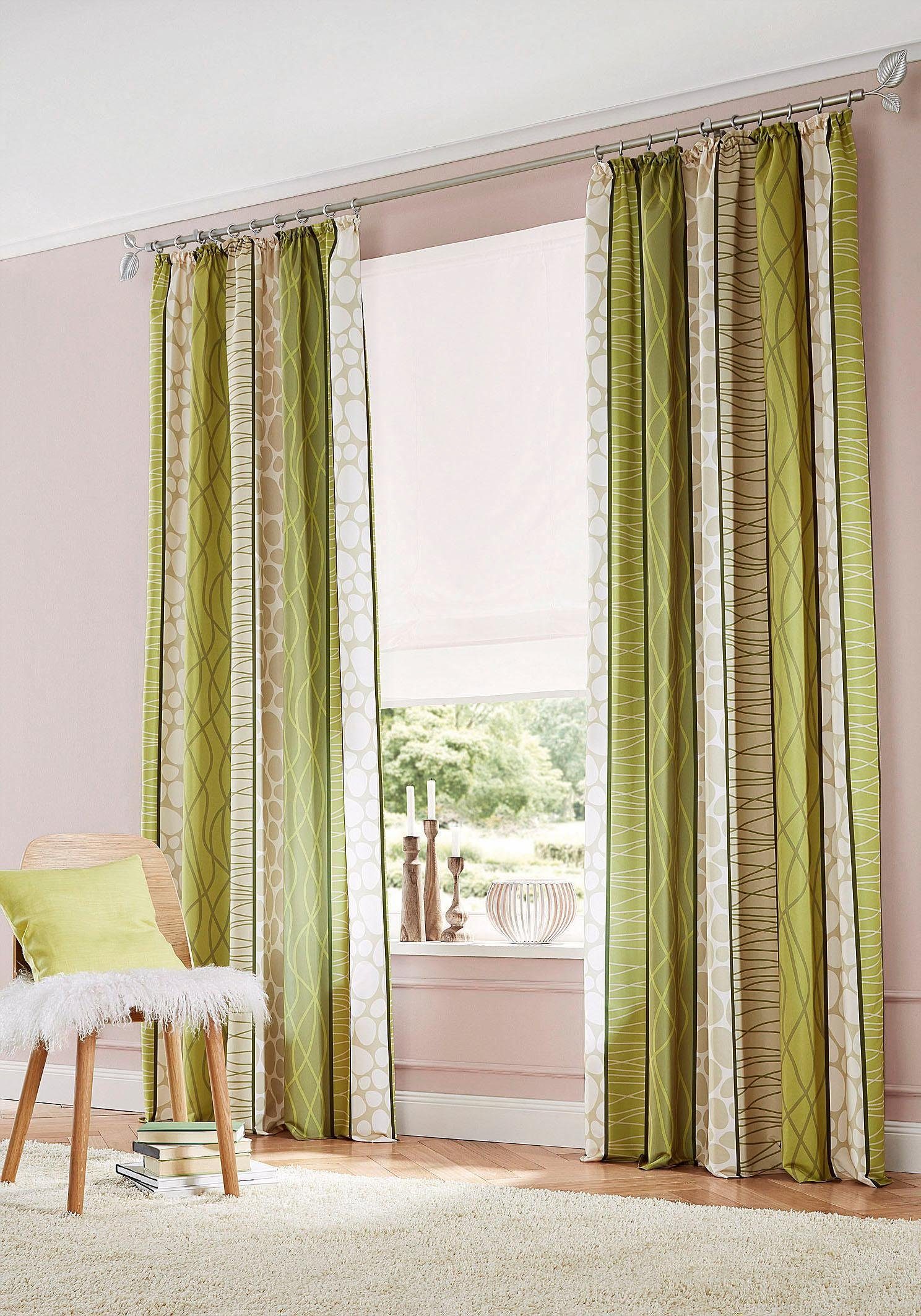 my home Vorhang Gosen (2 St), Kräuselband, blickdicht, Microfaser, Gardine, günstig online kaufen