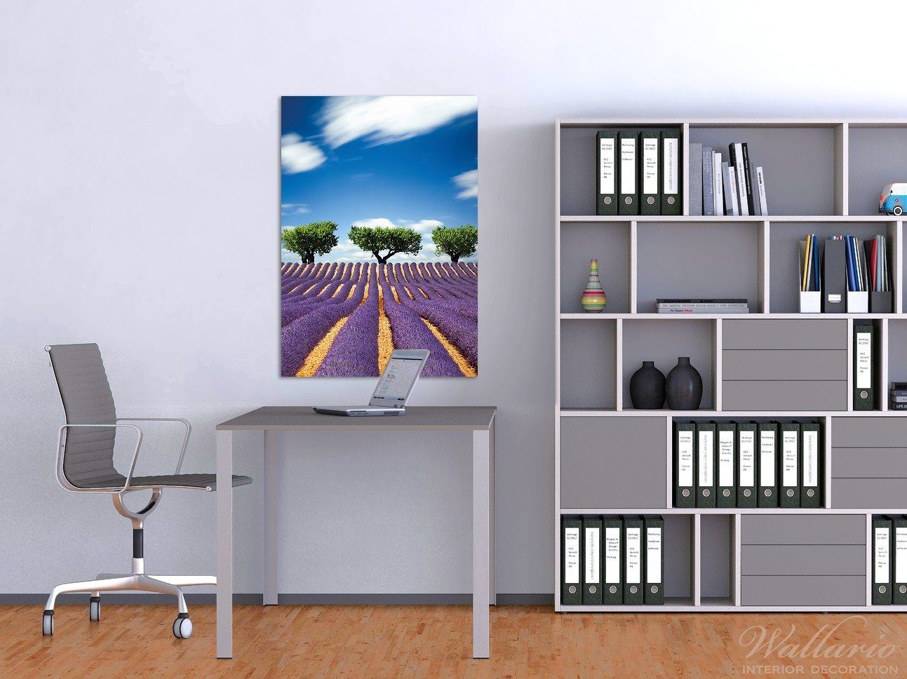Wallario Glasbild, Abstraktes lila Blumenfeld mit günstig online kaufen