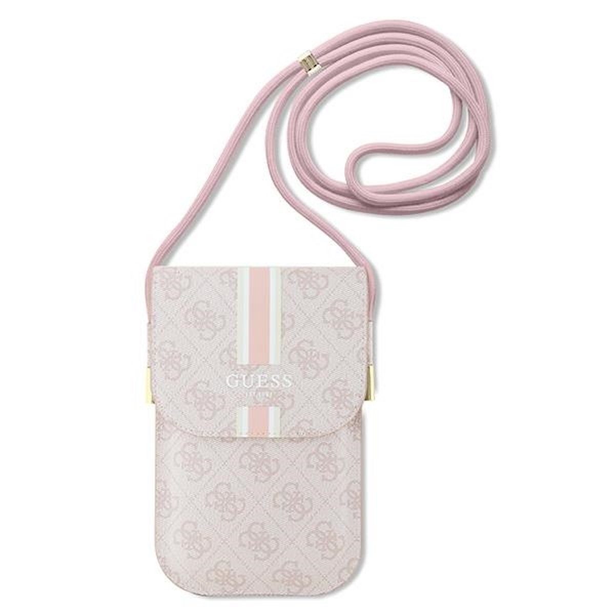 Guess Smartphone-Hülle Guess Torebka Universell Handy Tasche Umhängetasche 4G Stripes Rosa