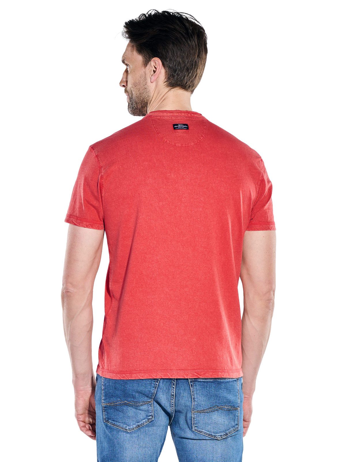 Engbers T-Shirt Herren Henley T-Shirt mit Knopfleiste, Feuerrot