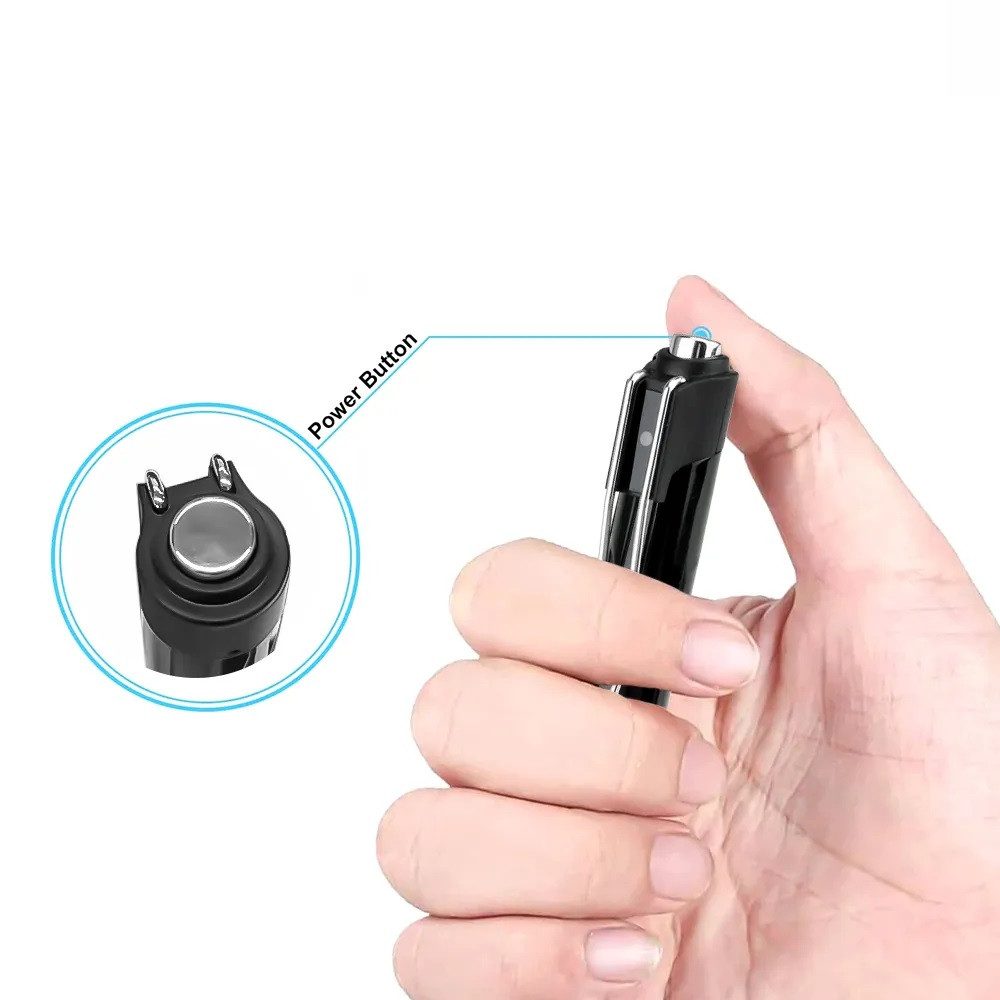SpionProfi Überwachungskamera Kugelschreiber Kamera Spion Video Ton Bild Aufnahme Full HD 1080p (Innenbereich, Außenbereich, 1-tlg., Echter Kugelschreiber mit versteckte Full HD Kamera)
