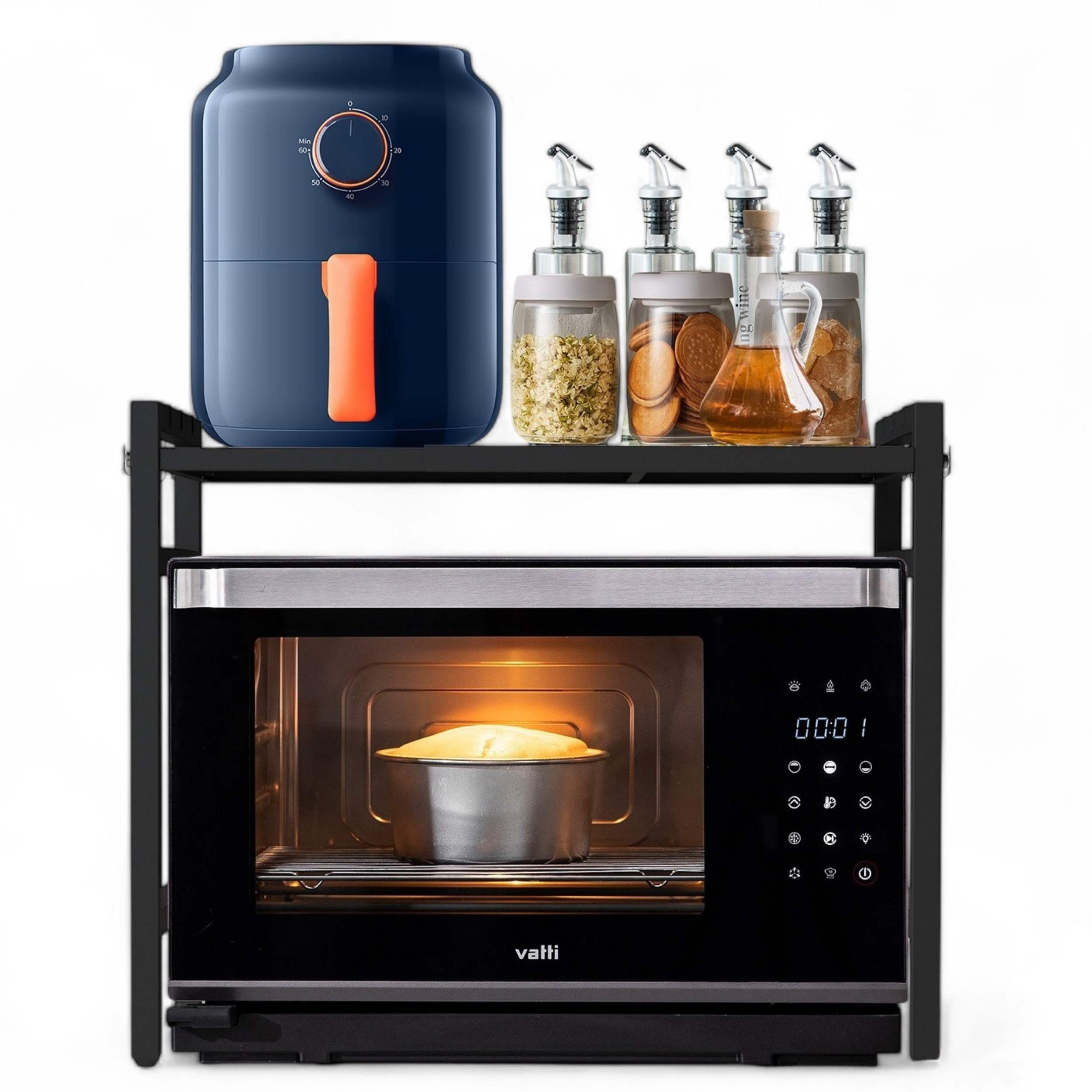 DanDiBo Küchenregal Erweiterbar für Arbeitsplatte Schwarz Stehend 2 Stufig günstig online kaufen