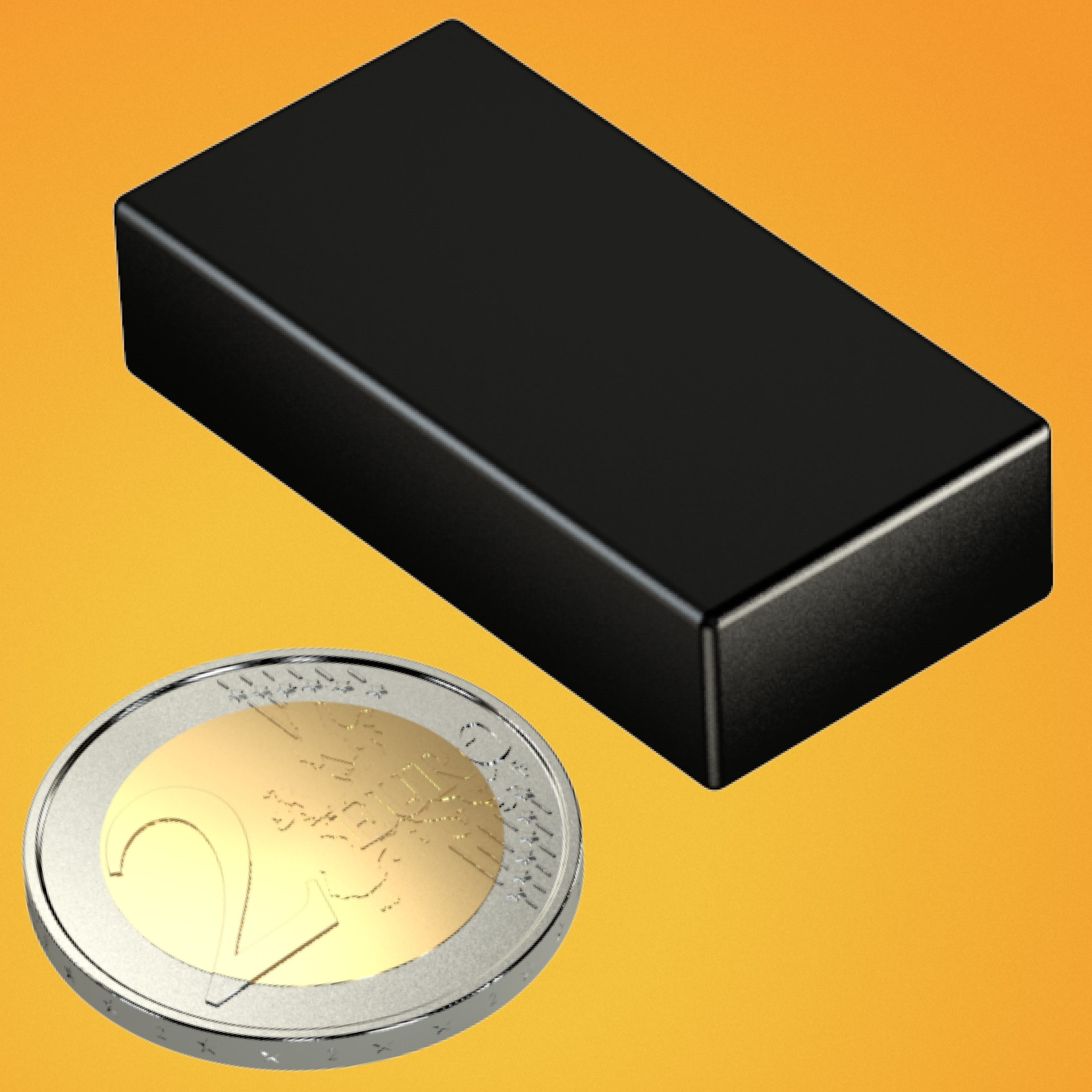 RICOO Magnet Neodym Magnet Extra Starke NEODYMMAGNET (1-St., 40x20x10mm N52 Rechteck Haftkraft bis 60Kg), Quadermagnet sehr starker Quader Breite x Tiefe x Höhe 4 x 2 x1 cm