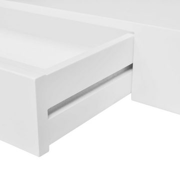 möbelando Wandregal 296601, LxBxH: 25x80x8 cm, aus MDF in Weiß mit einer Schublade