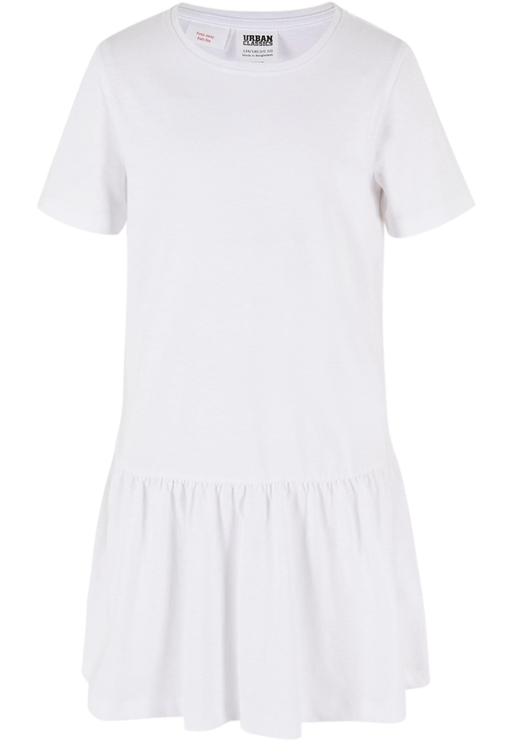 URBAN CLASSICS Jerseykleid Damen Girls white Dress Valance (1-tlg) Tee