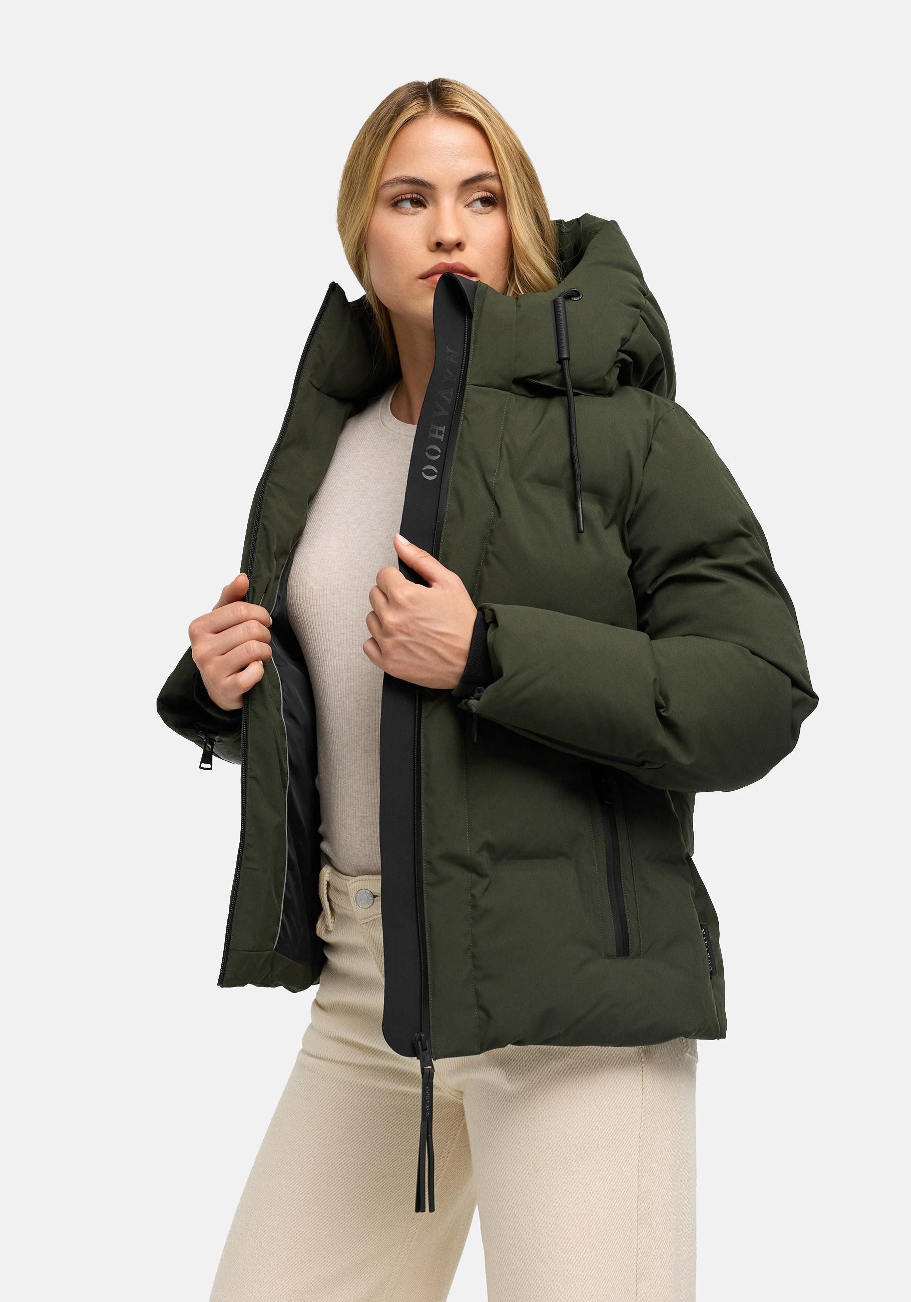 Navahoo Outdoorjacke Wolkentanz XIV Kurze Damen Steppjacke mit abnehmbarer Kapuze