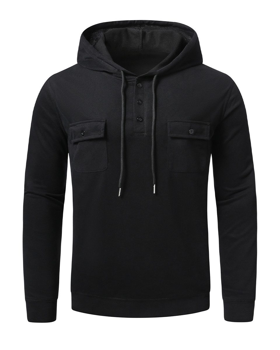 YOUTHUP Hoodie Herren Kapuzenpullover Kordelzug Casual Pullover mit Taschen