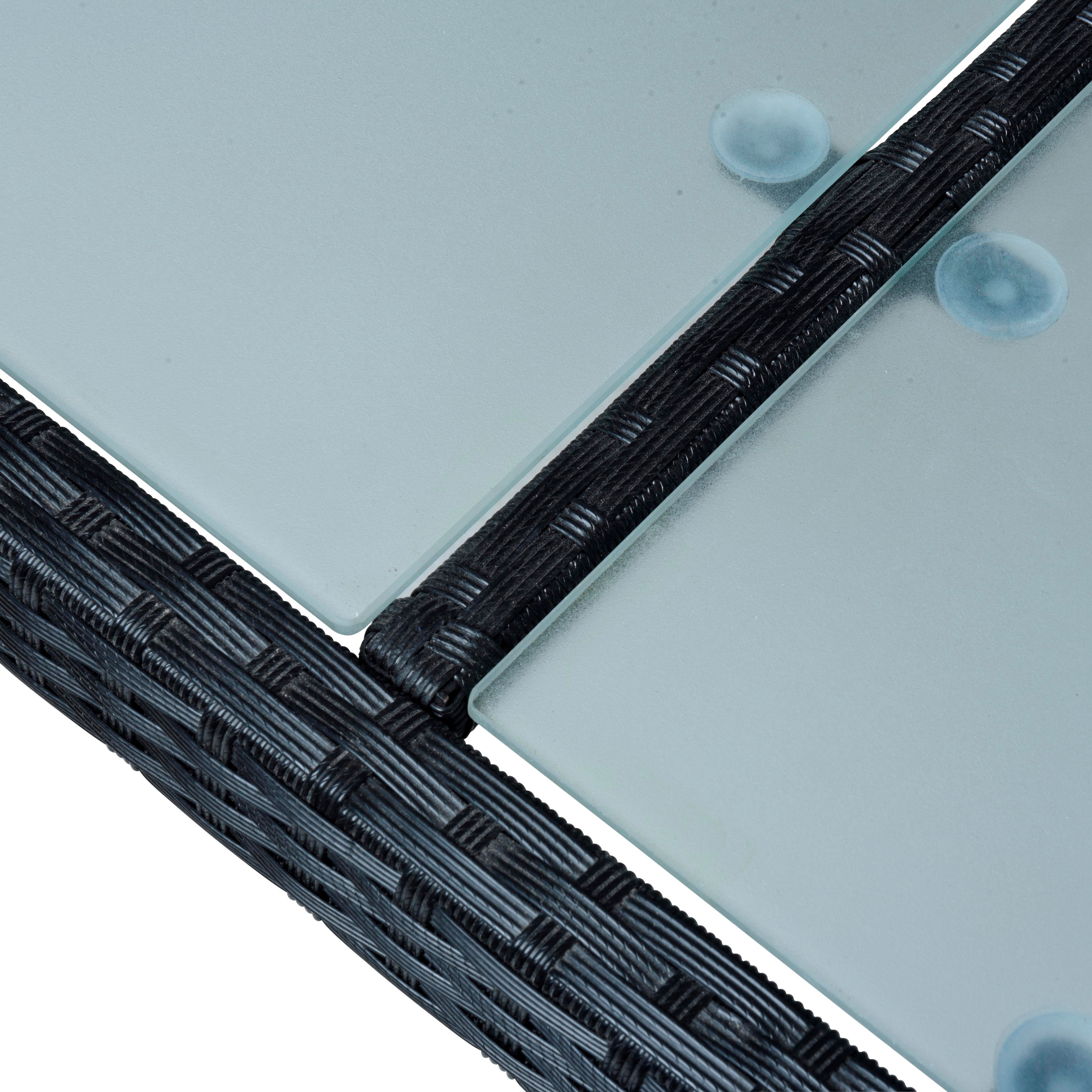 ESTEXO Sitzgruppe Poly-Rattan Essgruppe Gartenmöbel Set 6 Personen Gartenset Schwarz