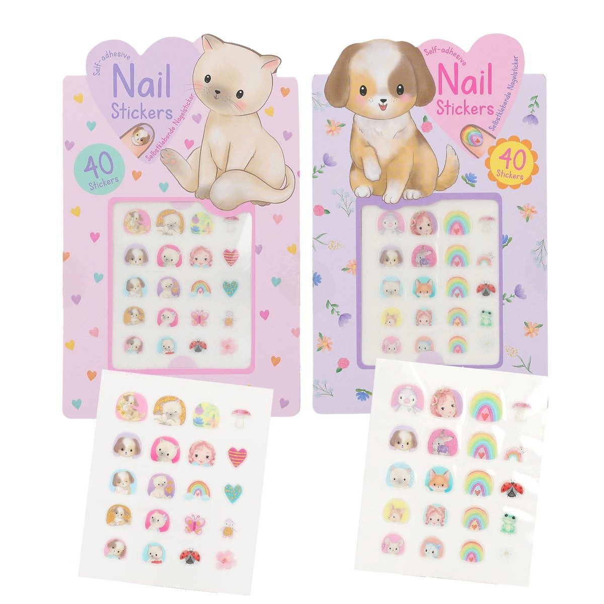 Depesche Badaccessoire-Set Princess Mimi Nagelsticker Tiermotive - 40 Sticker mit Glitzer & Gold-