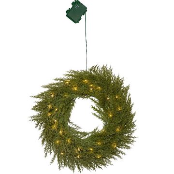 MARELIDA Dekokranz LED Tannenkranz Türkranz beleuchtet Weihnachtskranz Timer Außen 45cm