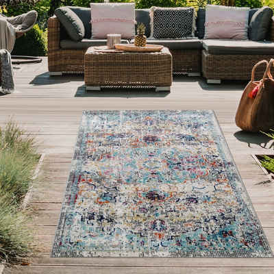 Teppich In- & Outdoor Orientteppich mit Ornamenten mehrfarbig, Teppich-Traum, rechteckig, Höhe: 4 mm
