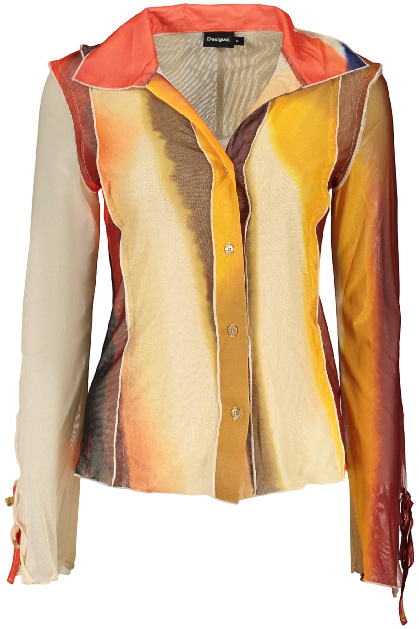 Desigual Blusenshirt Elegantes Damenhemd: Beige, Langarm mit