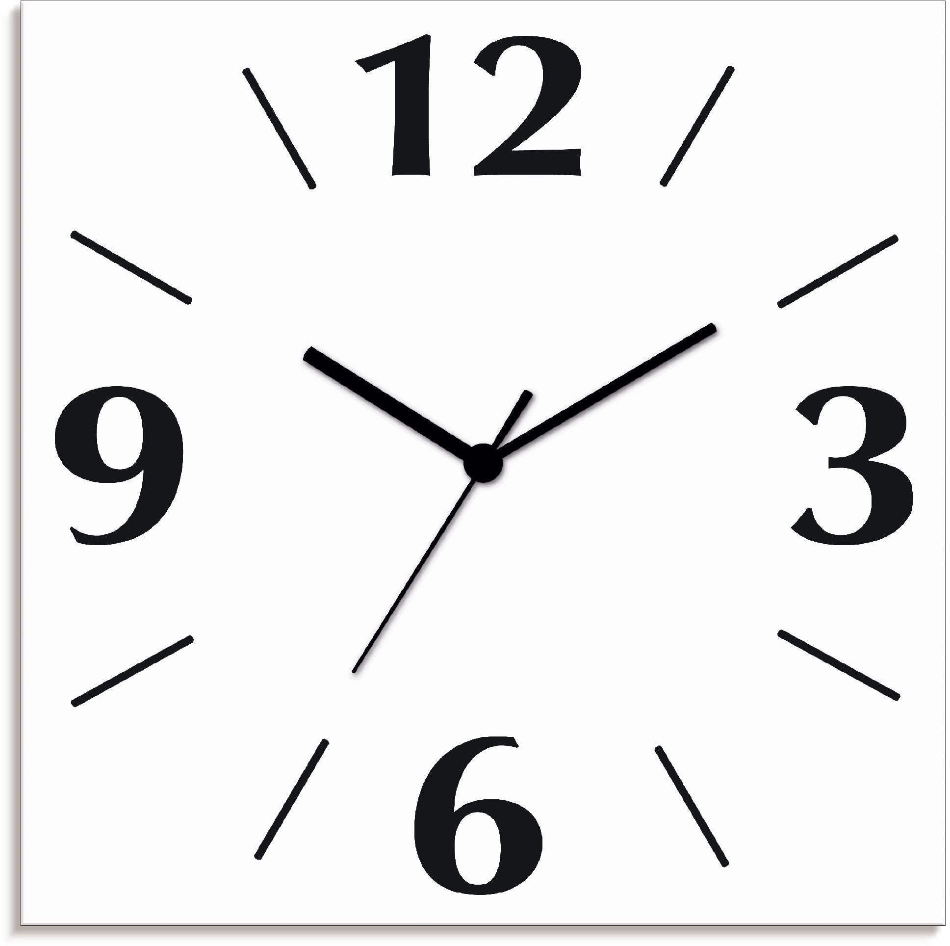 Artland Wanduhr Uni Trendfarben (wahlweise mit Quarz- oder Funkuhrwerk, lautlos ohne Tickgeräusche)