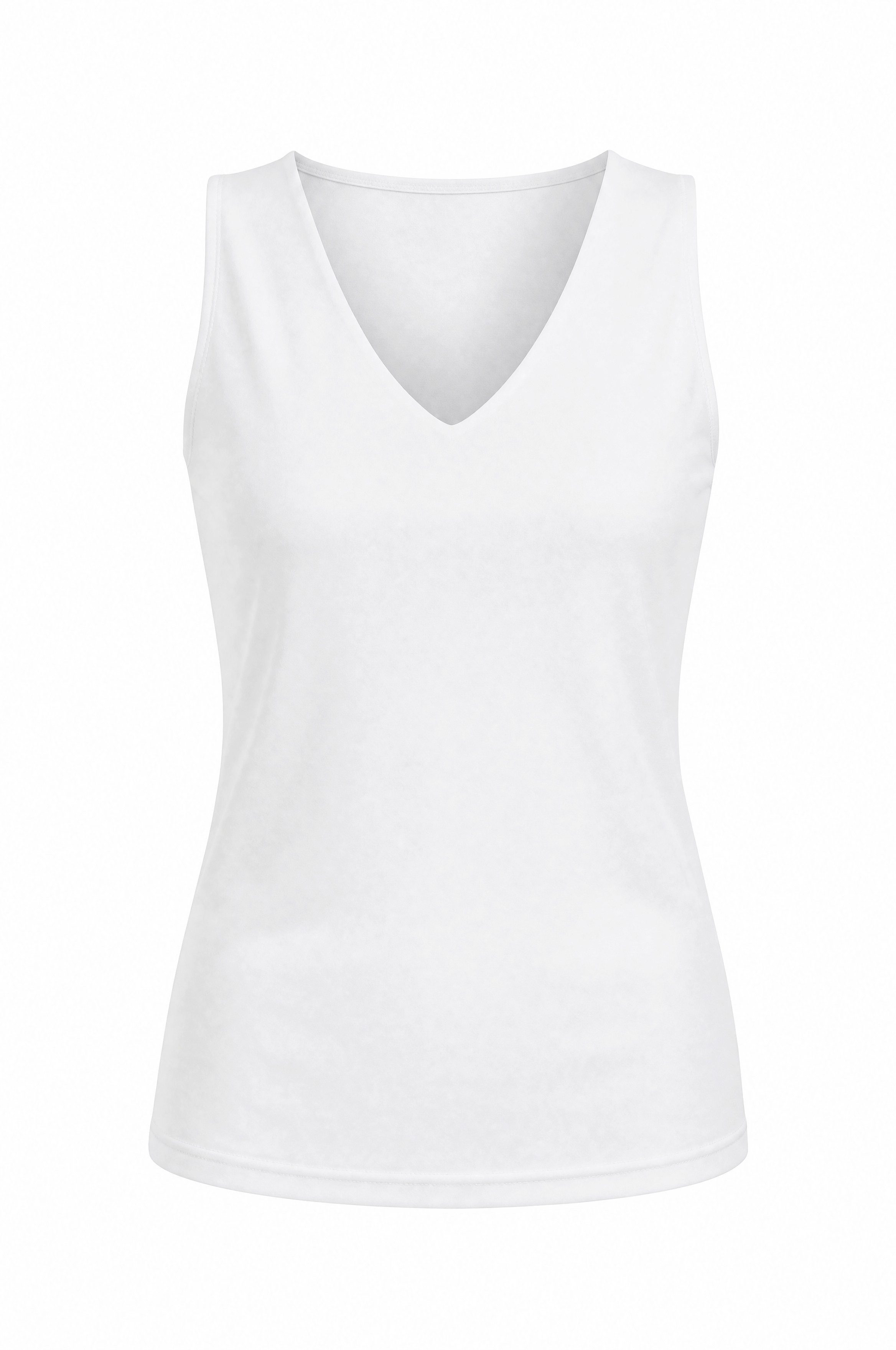 NADINE H Shirttop Elegantes V-Ausschnitt Top im Sommer Frühlings Trend Style Weiß