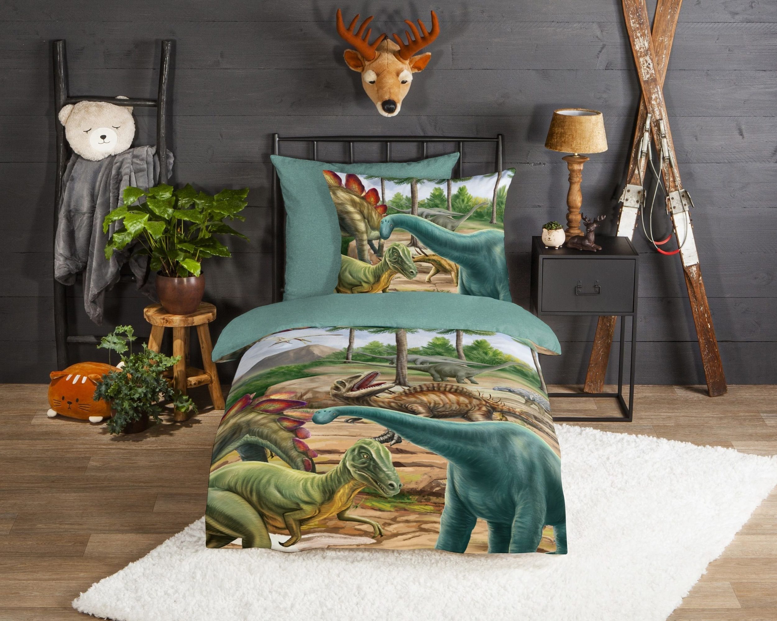 good morning Kinderbettwäsche Dinosaurier Bettwäsche-Set, Biber, günstig online kaufen