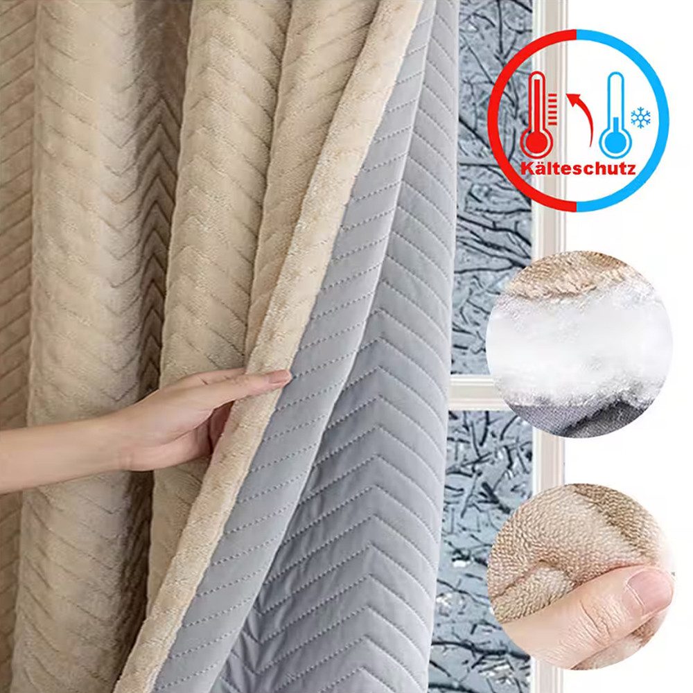 Sunicol Vorhang Plüsch Hochleistungs Blickdichte Winetr Thermo Wärmeisolier günstig online kaufen