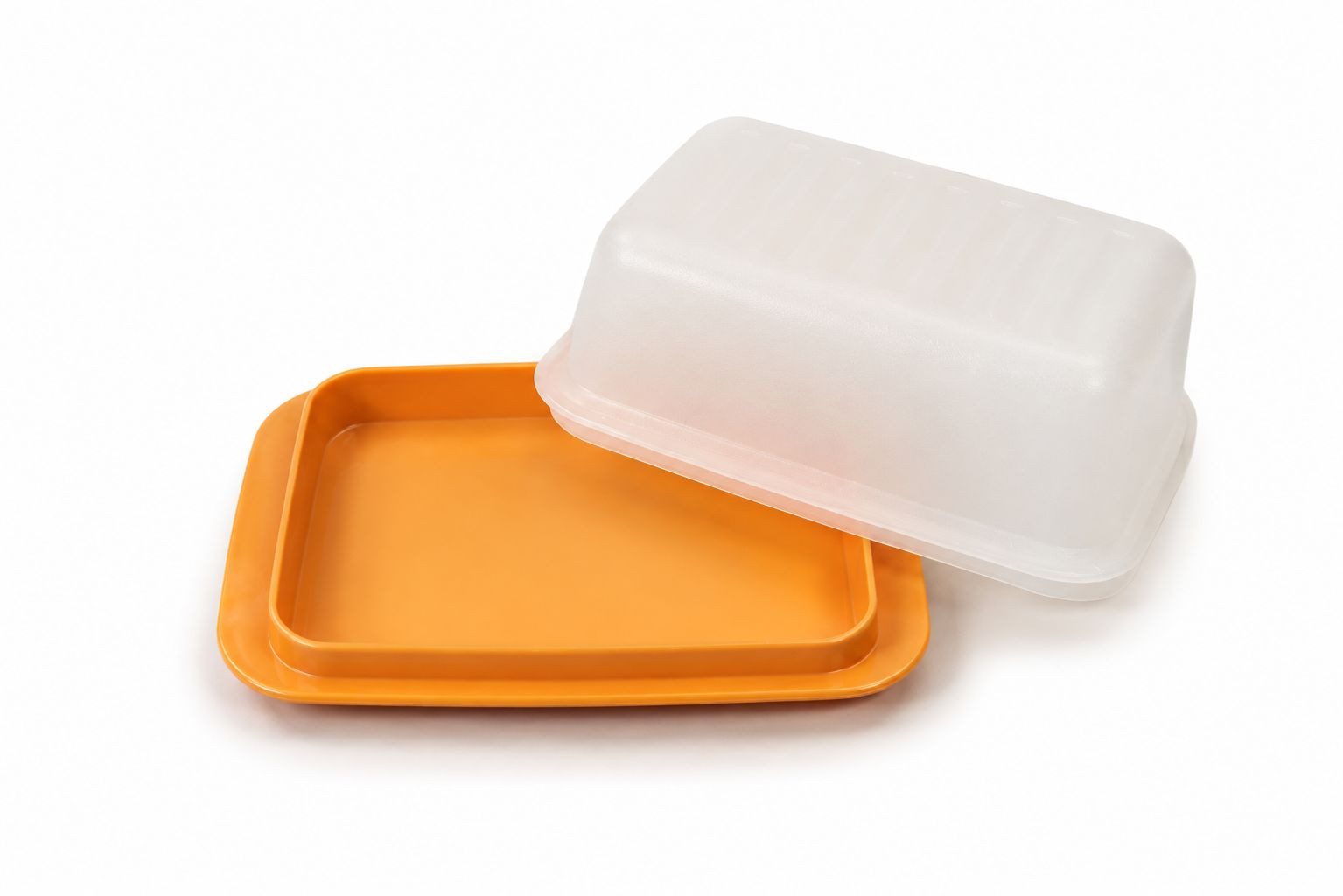 TUPPERWARE Butterdose Butterdose Butterschatz weiß orange Kühlschrank – Bild 2 von 2
