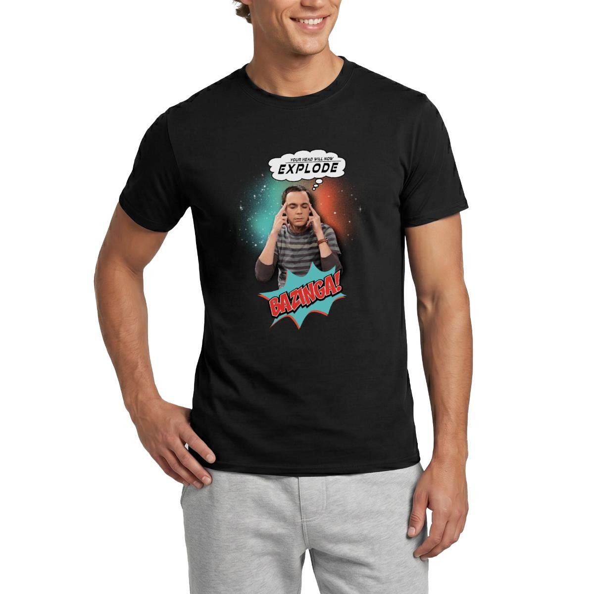 T-Shirt The Big Bang Theory Sheldon Head Will Explode Männer T-Shirt