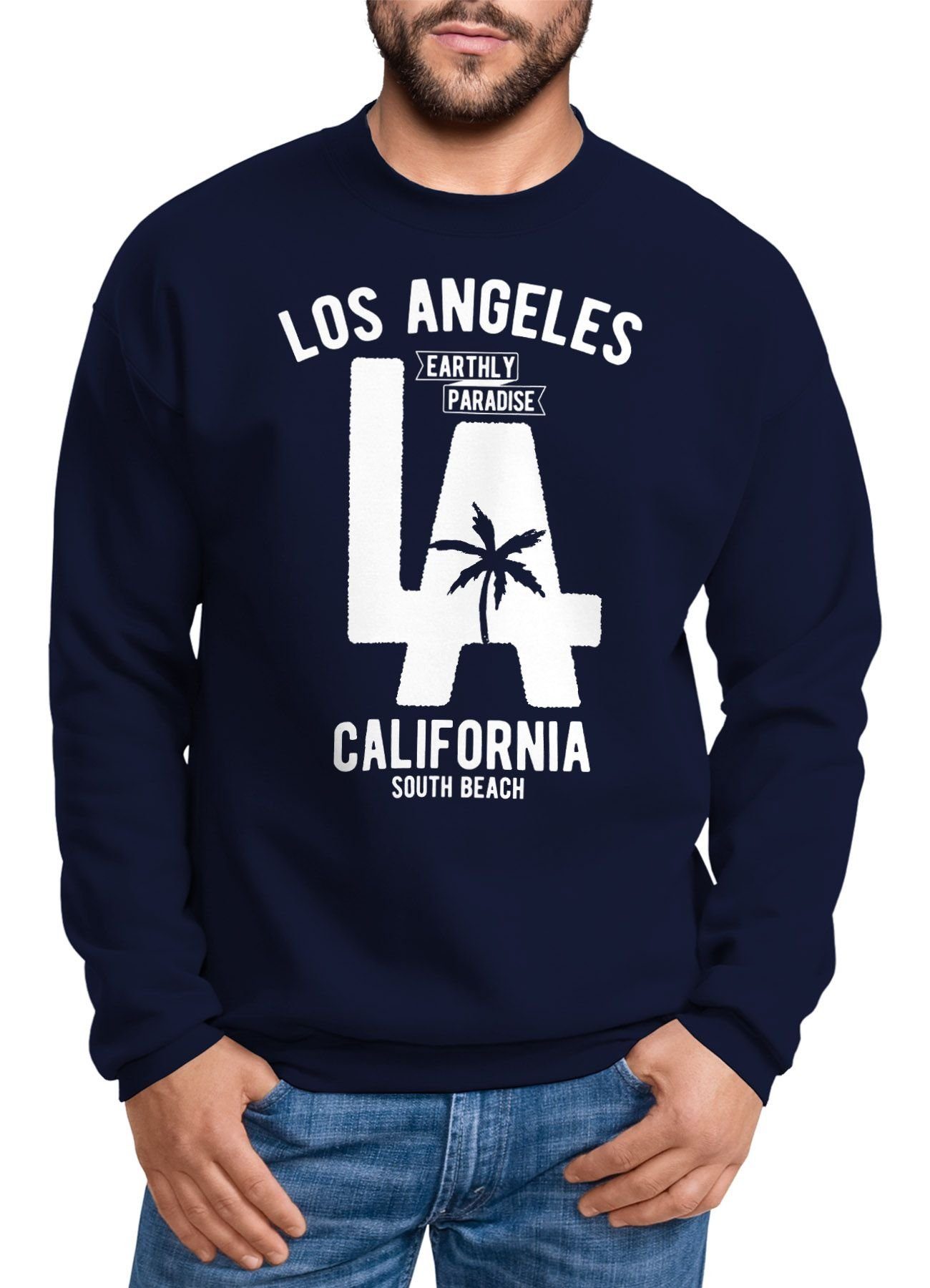 Sweatshirt Sweatshirt Herren Los Angeles California LA Palme Rundhals-Pullover