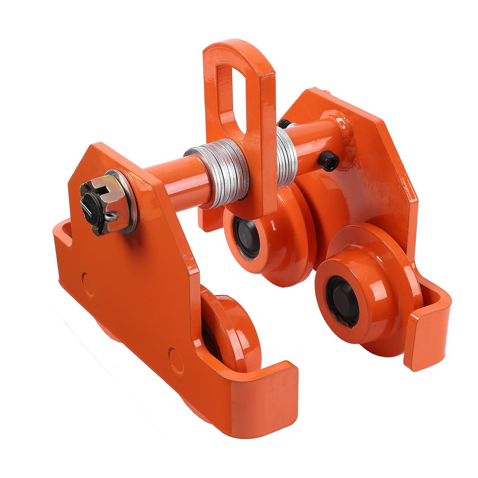 GarveeMore Gegengewichtskran Manueller Laufkatze 4400lbs/2Tonnen Balkenlaufkatze,mit Doppelrädern, für I-Träger-Flanschbreite 2,8"-6,7" Schwerlast-Garagenhebezeug aus