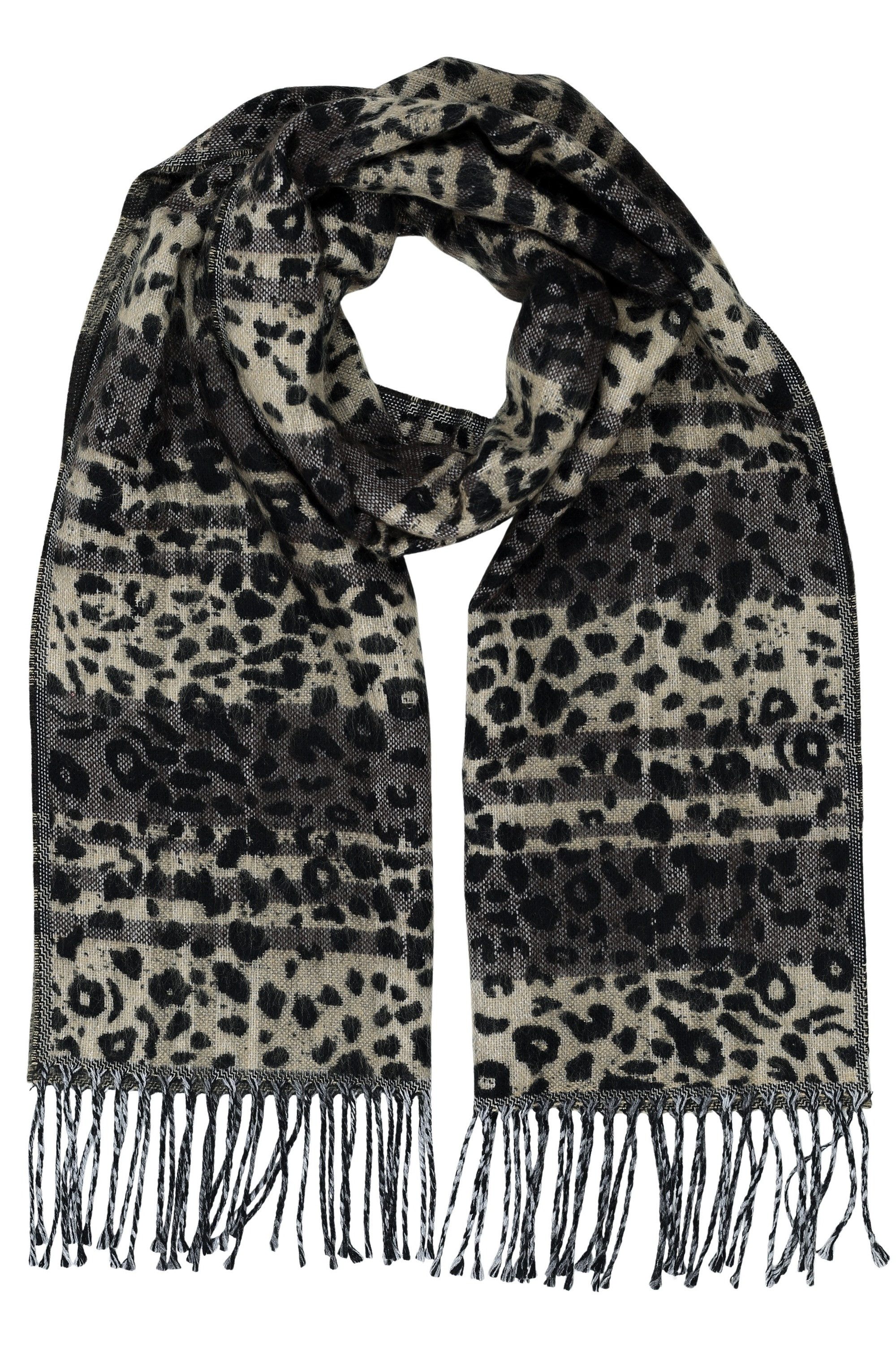 COLLEZIONE ALESSANDRO Wollschal Leo, (1-St), Mit Leoparden-Muster, Made in Italy