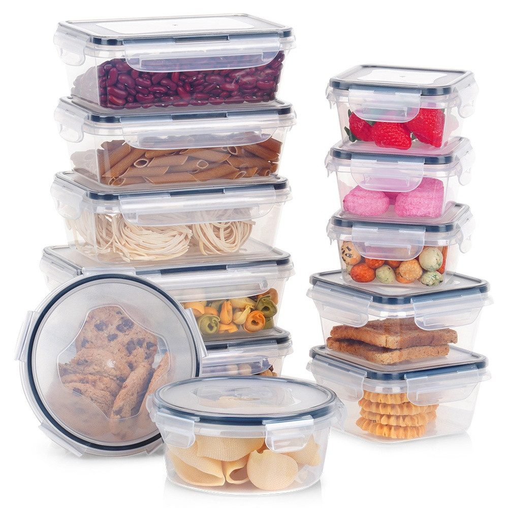 Vilde Frischhaltedose Set mit Deckel 14.5 cm mit Schnappverschluss, Kunststoff, Gummi, (12-tlg., 12er-Set), spülmaschinengeeignet