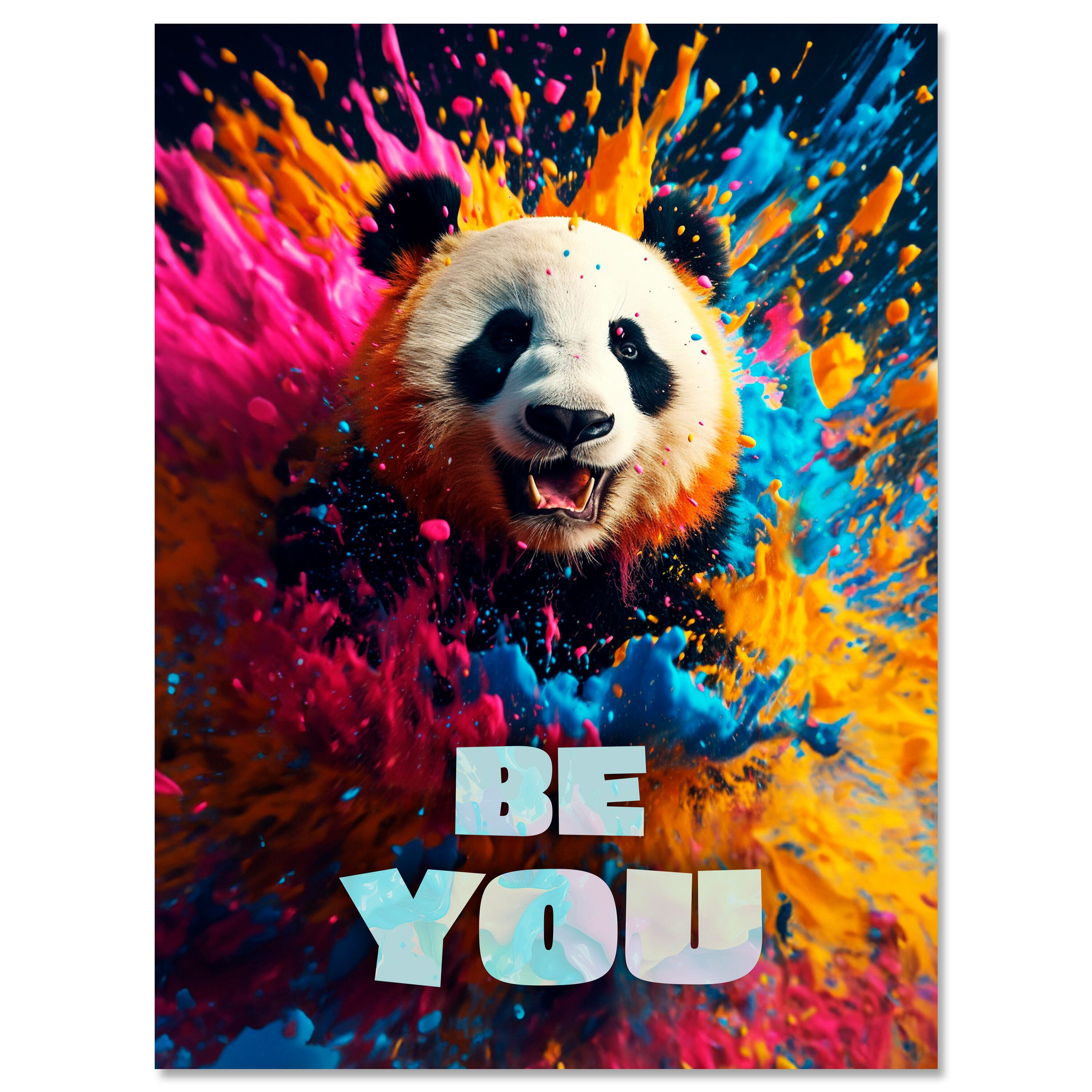 wandmotiv24 Leinwandbild Spruch Be You, Panda, Sprüche (1 St), Wandbild