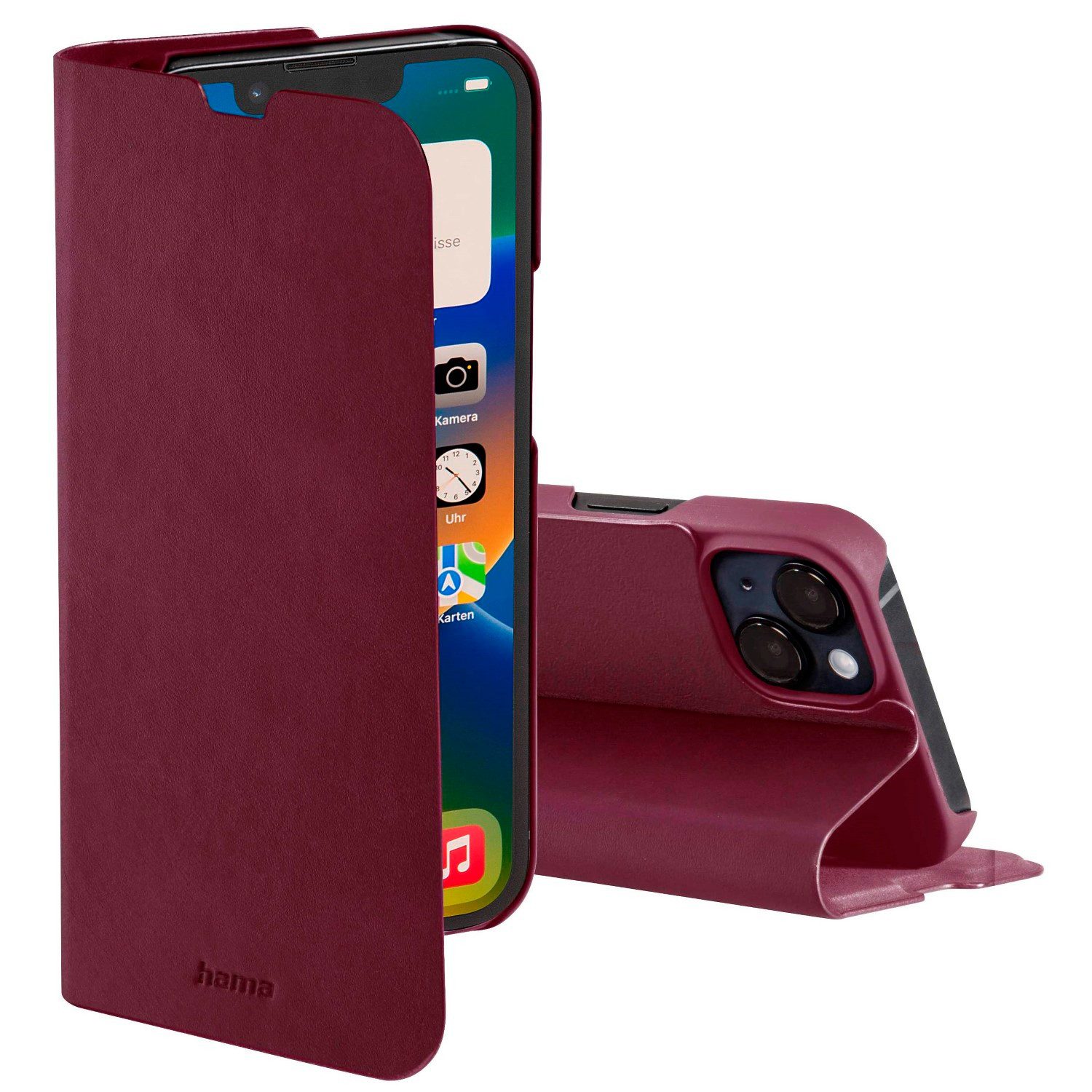Hama Handyhülle Booklet Guard Pro für Apple iPhone 14 Bordeaux, Klapptasche Schutz-Hülle Book Case Cover Etui Tasche Bag Wallet