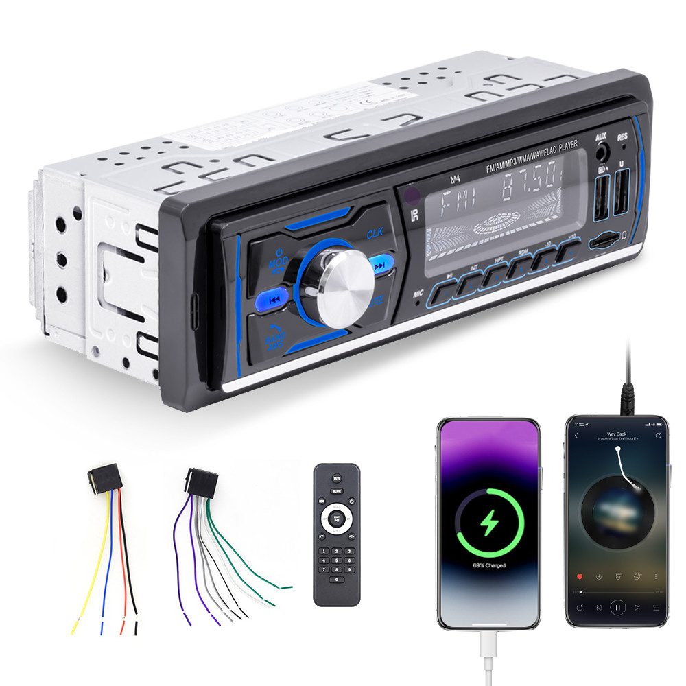 Hikity 1 DIN Digital Media Player DAB+ Autoradio mit Bluetooth MP3-Player (Bluetooth, FM/AM/RDS)
