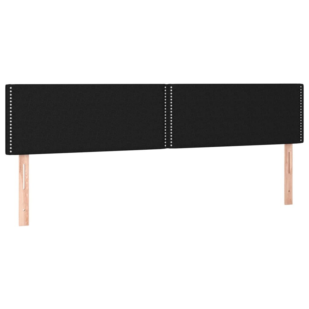 vidaXL Bett Kopfteile Schwarz 200x5x78/88 cm Stoff (1-tlg)