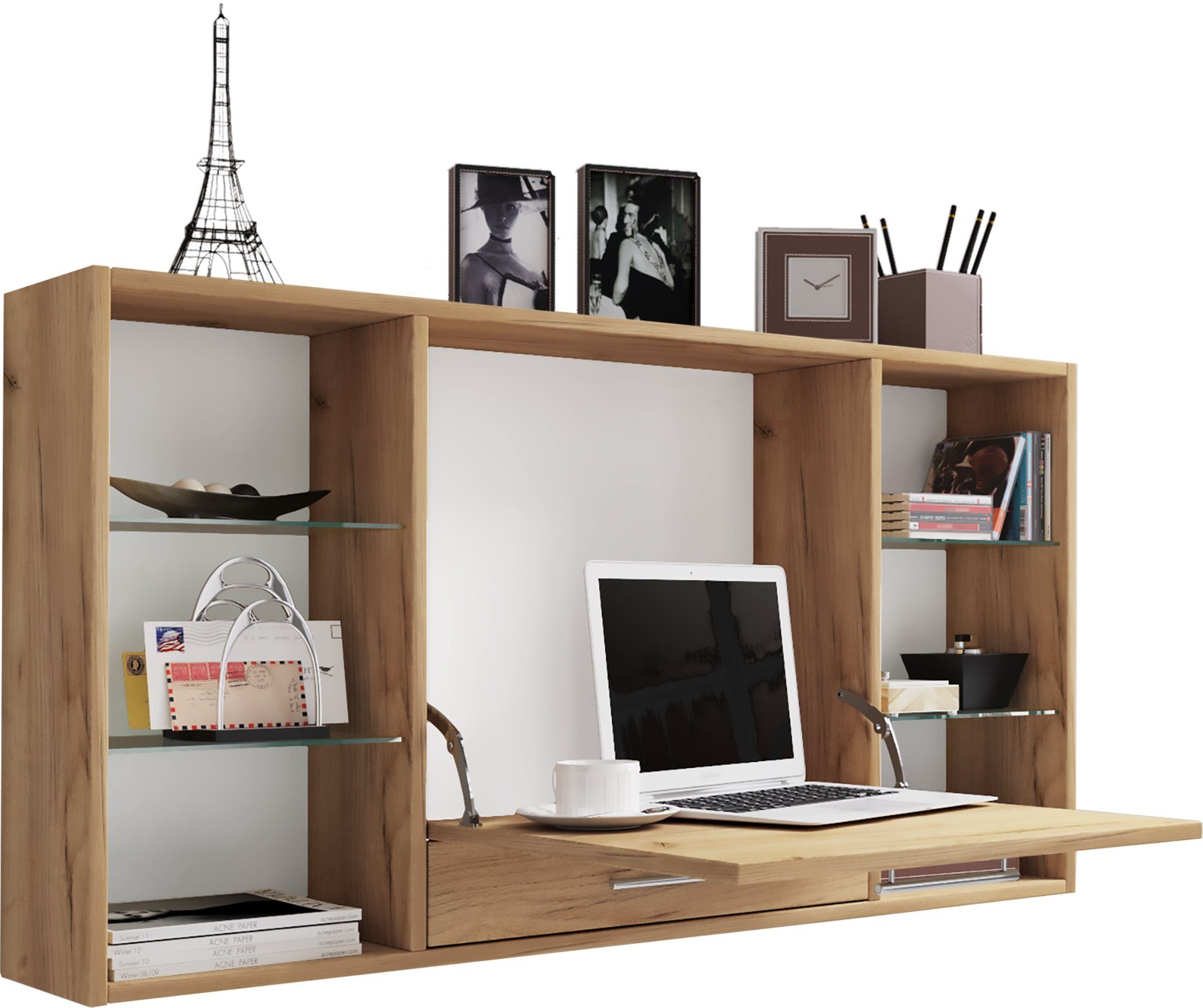 VCM Schreibtisch Teala 60x115x20cm (1-St), Holz Hänge Schreibtisch Wandschreibtisch Computertisch Schublade