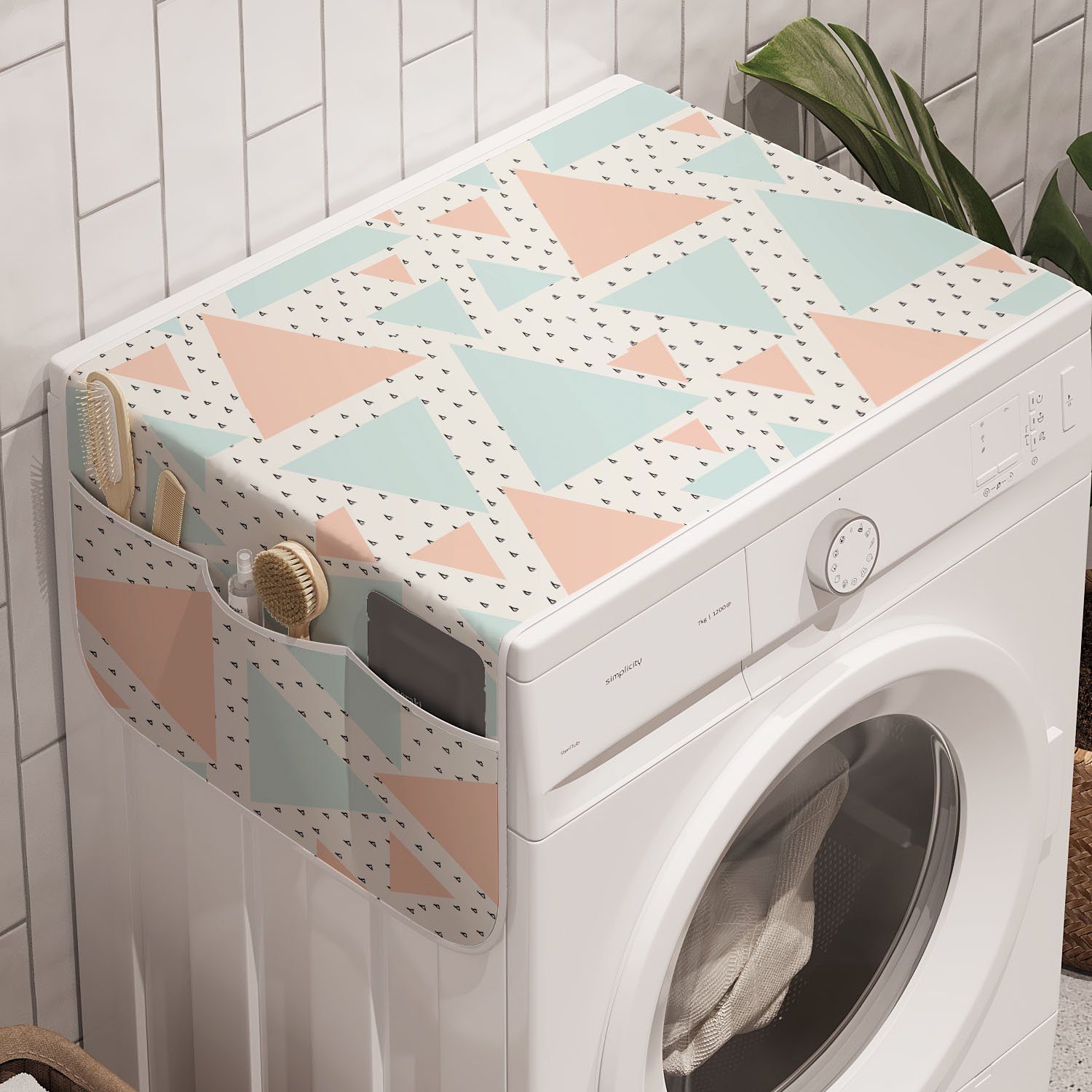 Waschmaschine Art Farbe Trockner, für Anti-Rutsch-Stoffabdeckung Badorganizer und Forms Deco Abakuhaus neutrale Pastel