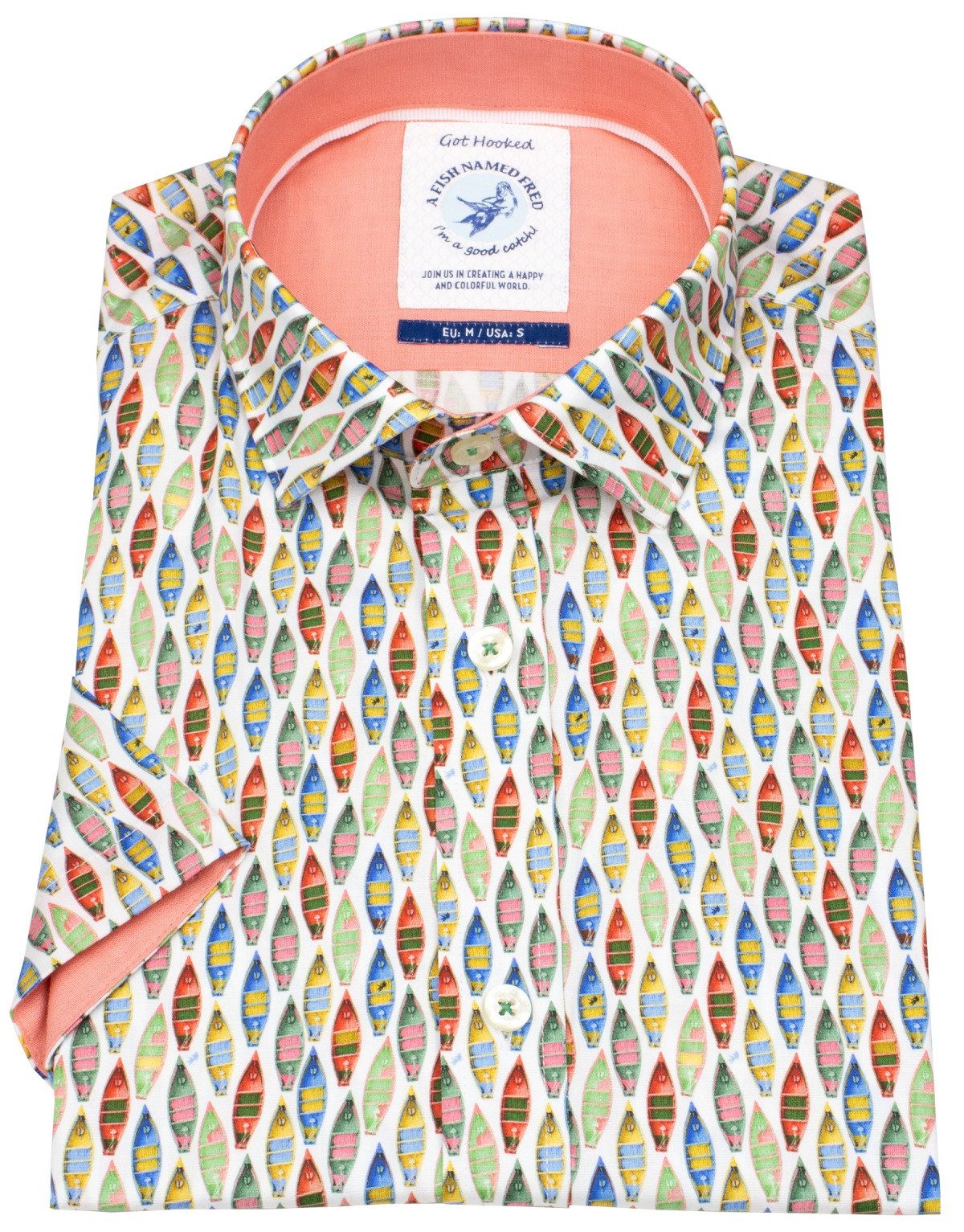 A Fish named Fred Kurzarmhemd leicht tailliert Kentkragen