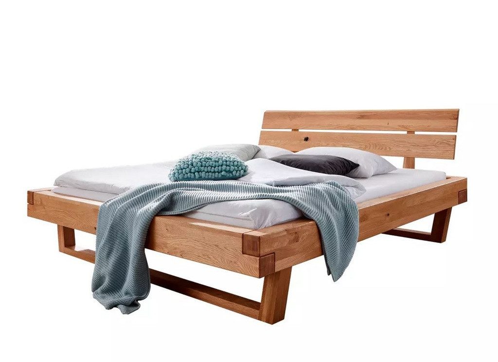 Main Möbel Massivholzbett Doppelbett 160x200cm 'Silva' Wildeiche massiv geö günstig online kaufen