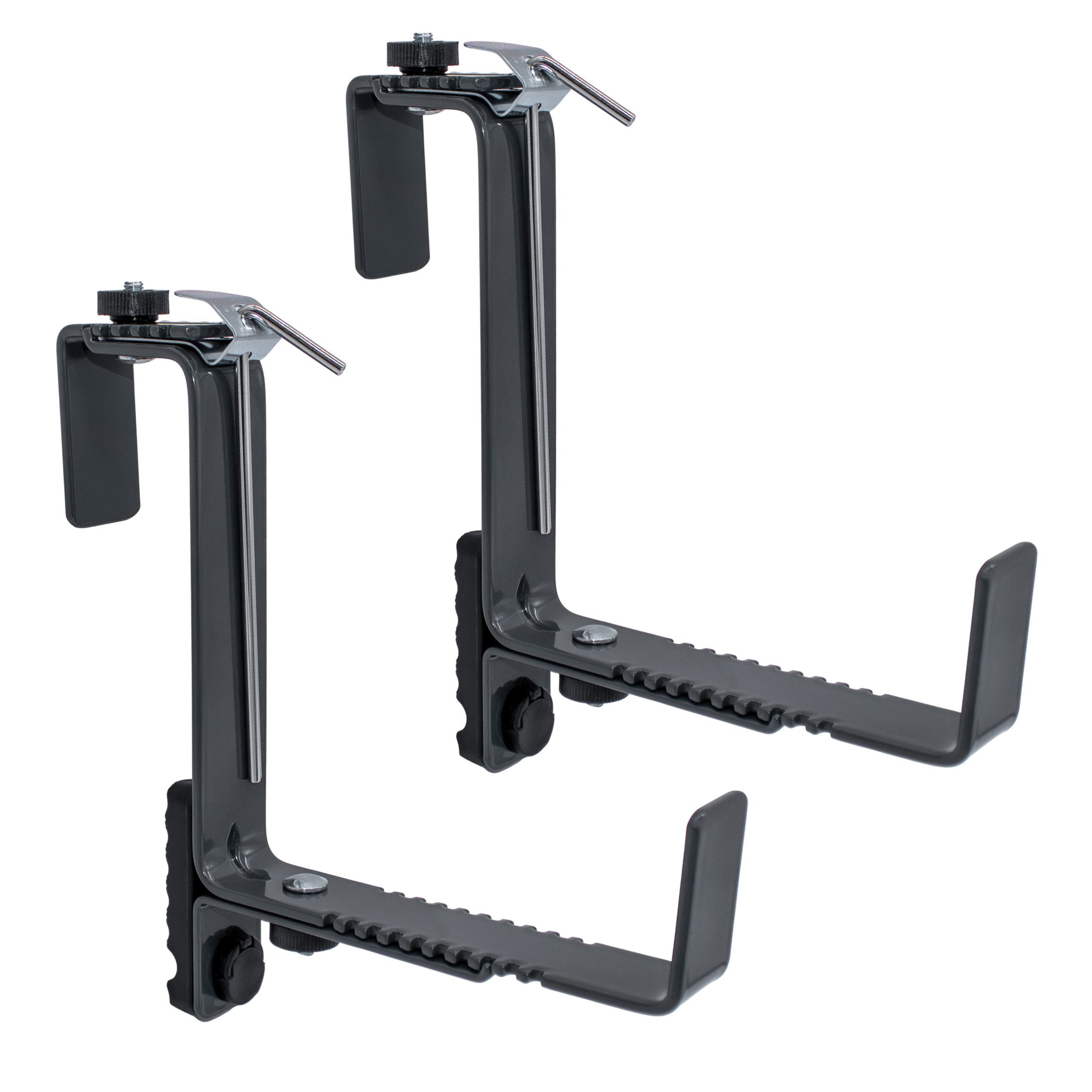 Spetebo Blumenkastenhalter Blumenkasten Halter 2er Set bis 50 kg, bis 50 kg belastbar, stufenlos verstellbar, Anzahl, 1-St., Stück, für eckige Geländer oder Mauern
