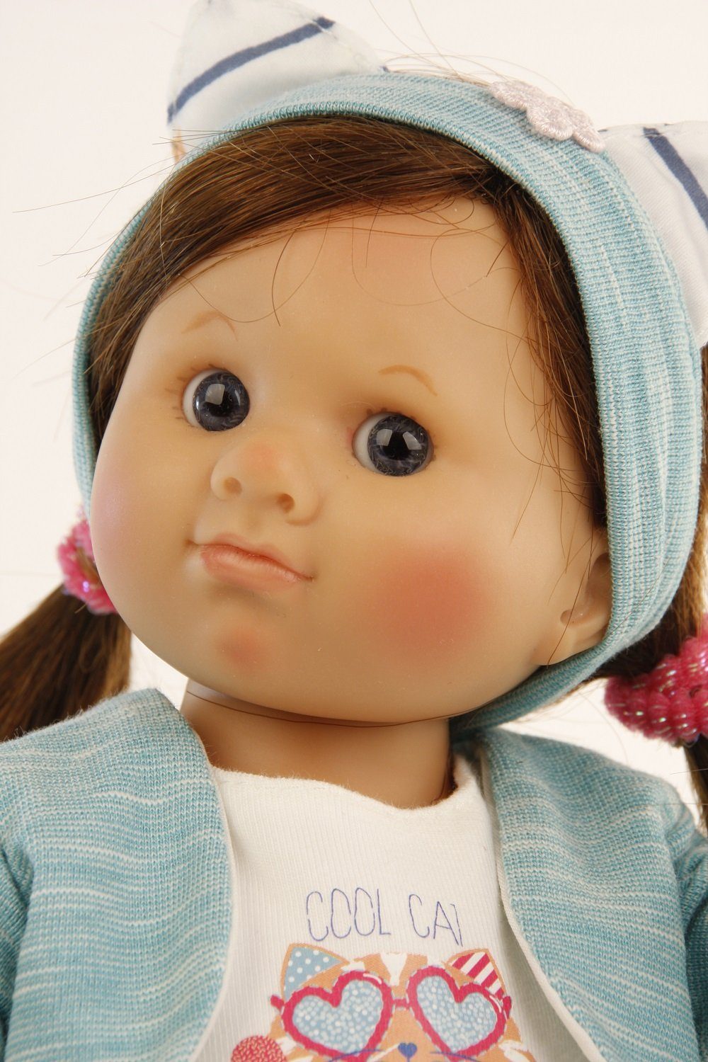 Schildkröt Stehpuppe Schildkröt Sammlerpuppe Müller-Wichtel Pia 30 cm braune Haare, Made in Germany