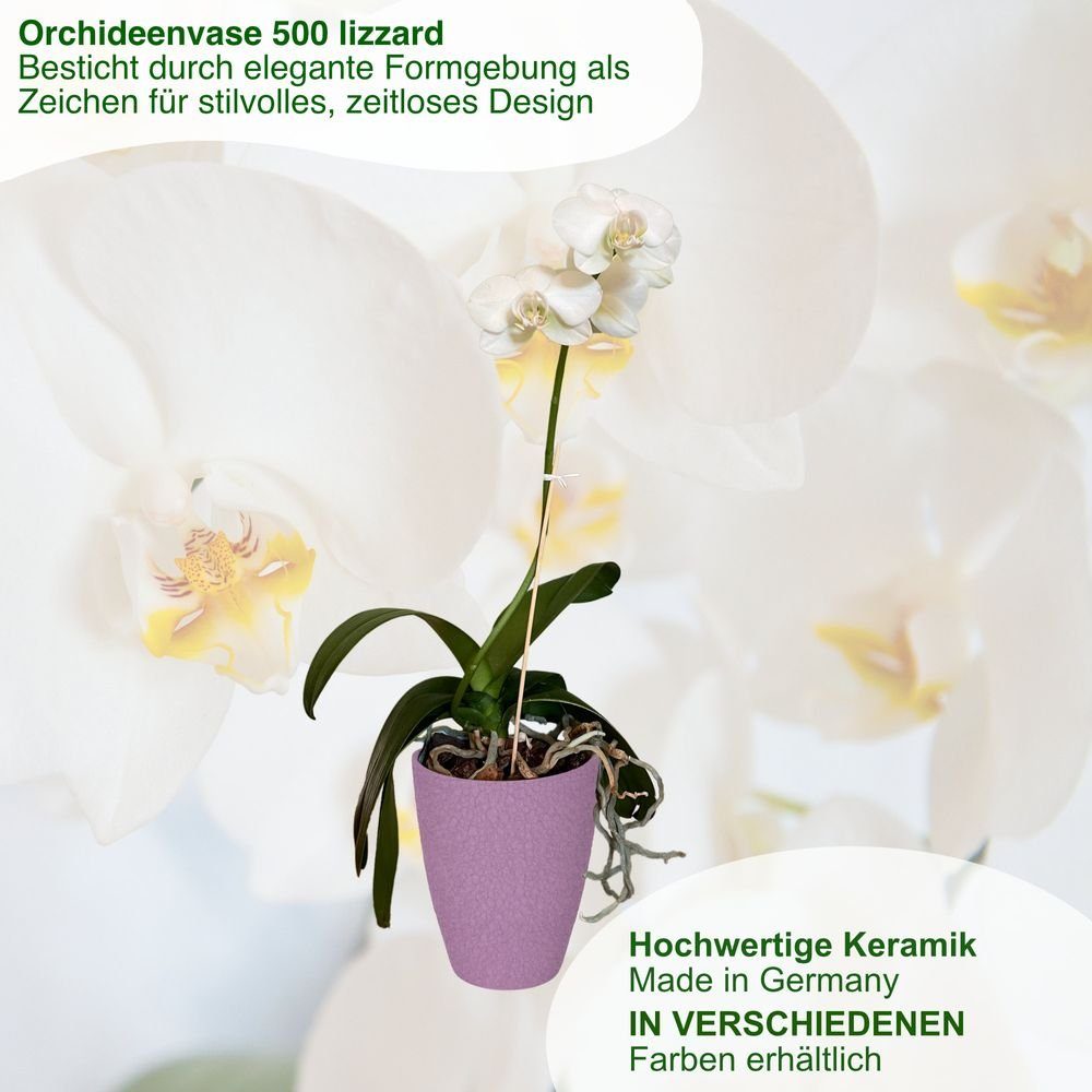 Paloni Wohnambiente Heimwerkercenter lavendel, cm Orchideenvase hochwertiges ø14 Übertopf lizzard, - Serie 500 Pia