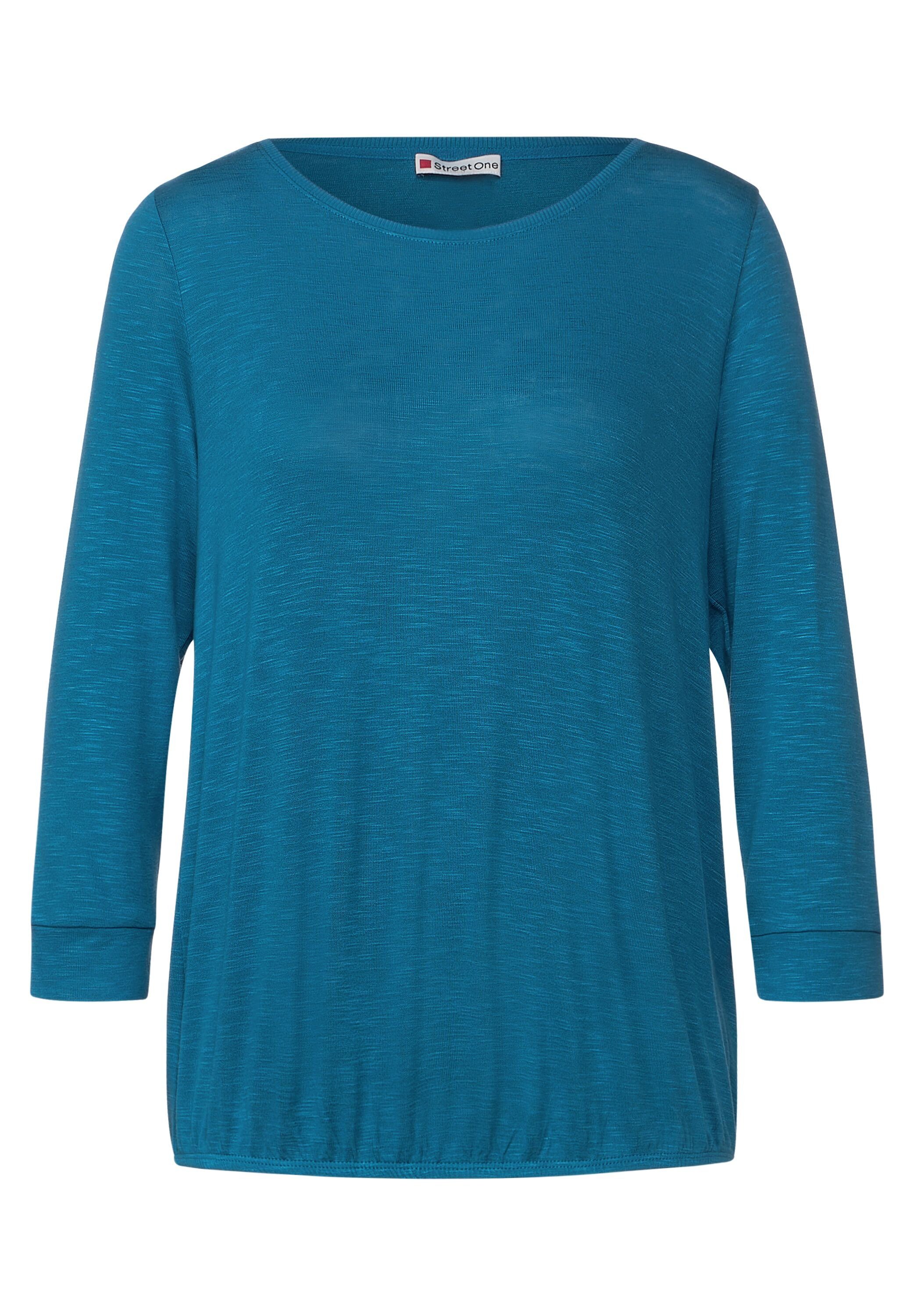 aus deep Viskose blue Rundhalsshirt splash STREET softer ONE