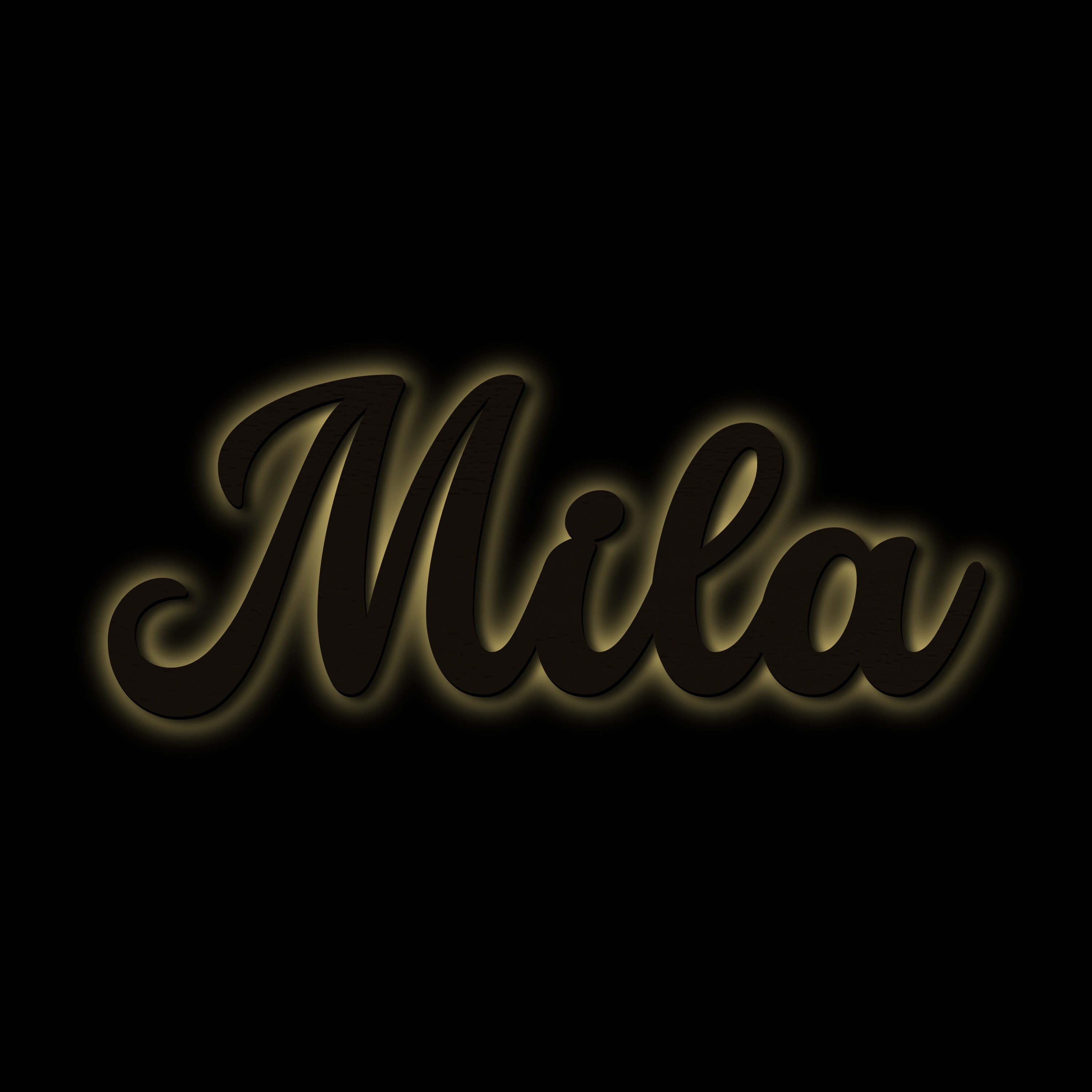 Namofactur LED Dekolicht Name Mila Deko Licht Kinder & Erwachsene Wandlampe I MDF Holz, LED fest integriert, Warmweiß