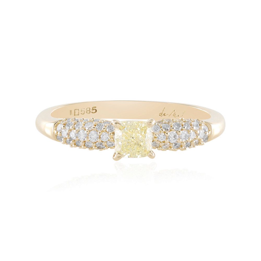 Cavill Diamantring Cavill Gelbgoldring mit 0,34 ct gelbem Diamant und Brillanten (1-tlg)
