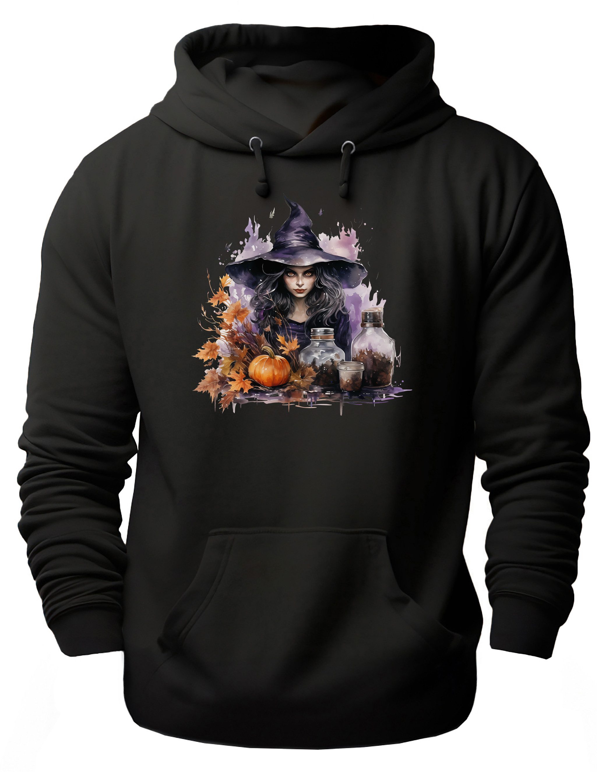 MyDesign24 Hoodie Halloween Kapuzen Pulli - Hexe Herren und Damen Kapuzensweater - Halloween Hoodie i451