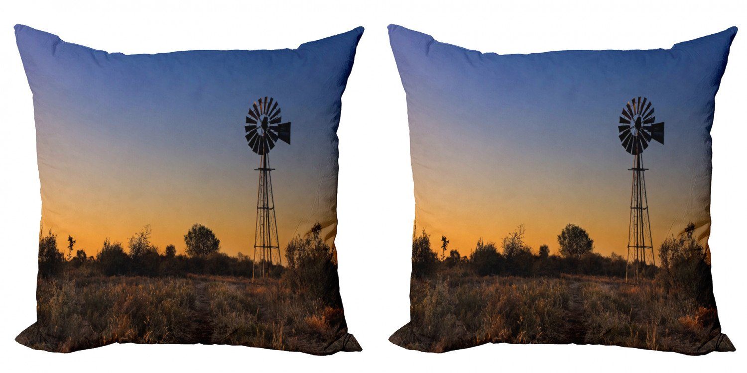 Kissenbezüge Modern Accent Doppelseitiger Digitaldruck, Abakuhaus (2 Freien Sunset Im Stück), Windmühle Rural
